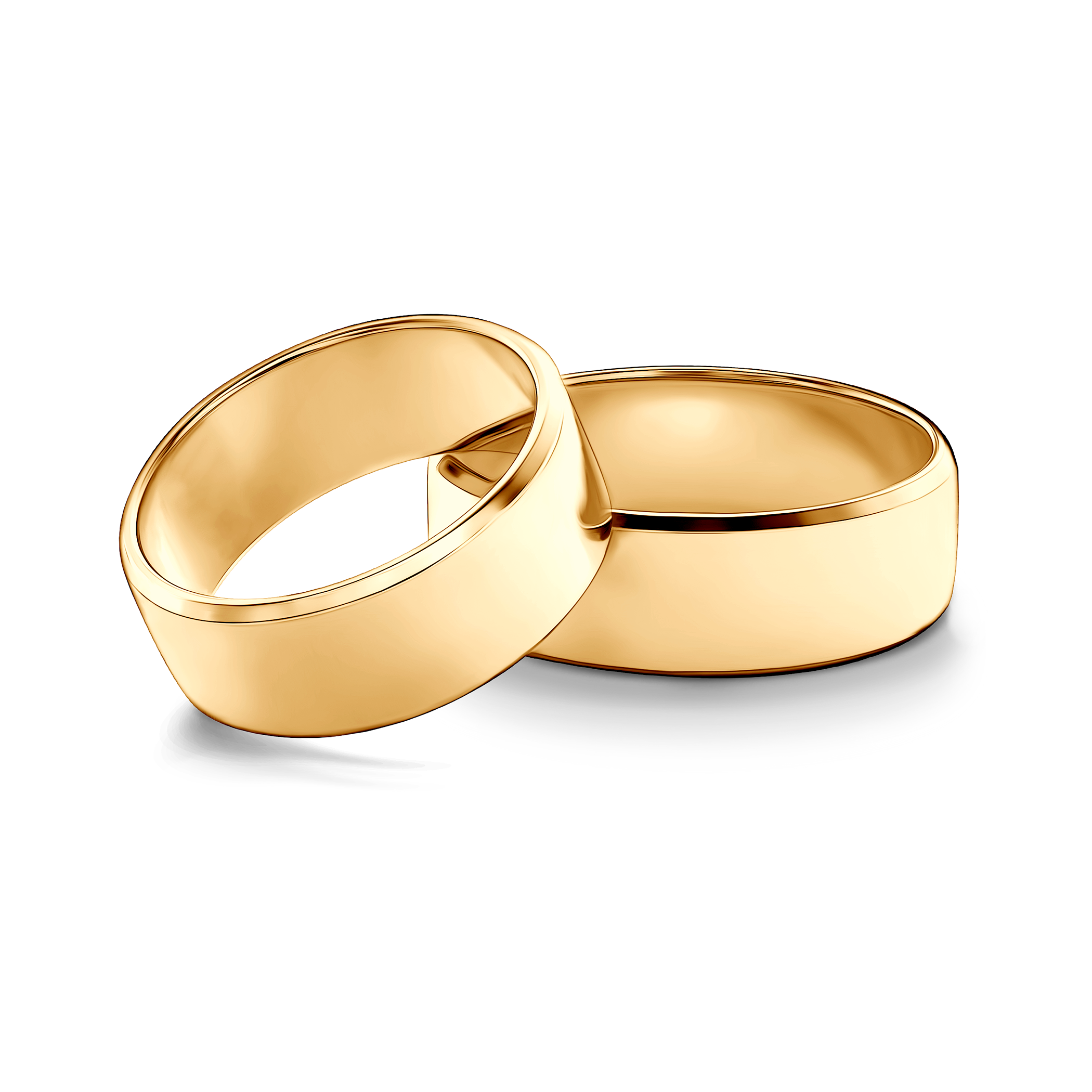 Obrączki ślubne: złote, z fazą, 7 mm