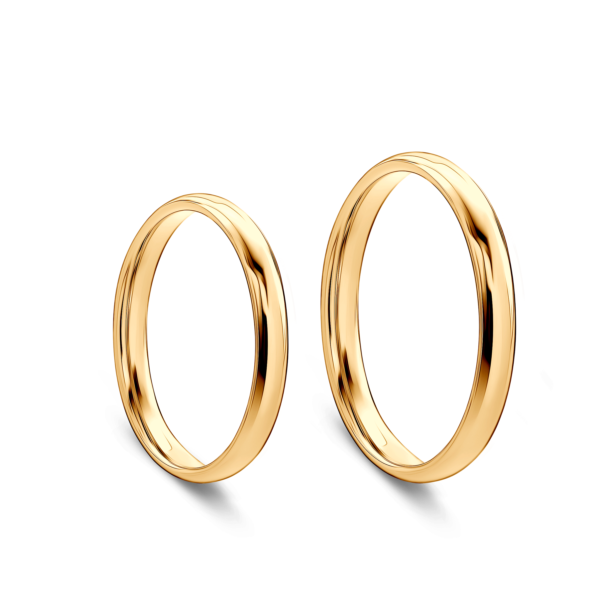 Obrączki ślubne: złote, półokrągłe, 2 mm