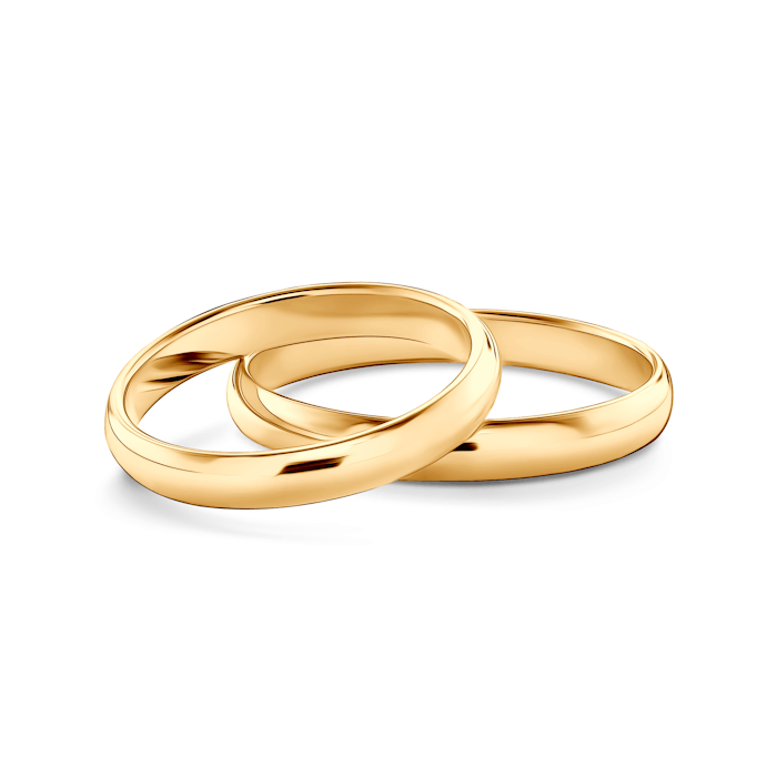 Wedding Rings: gold, D-Shaped, 3 mm