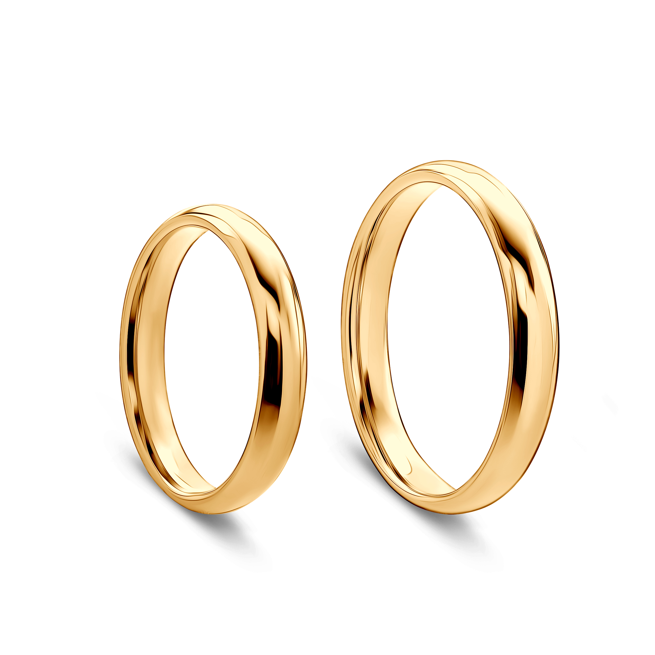 Eheringe: Gold, Halbrund, 3 mm