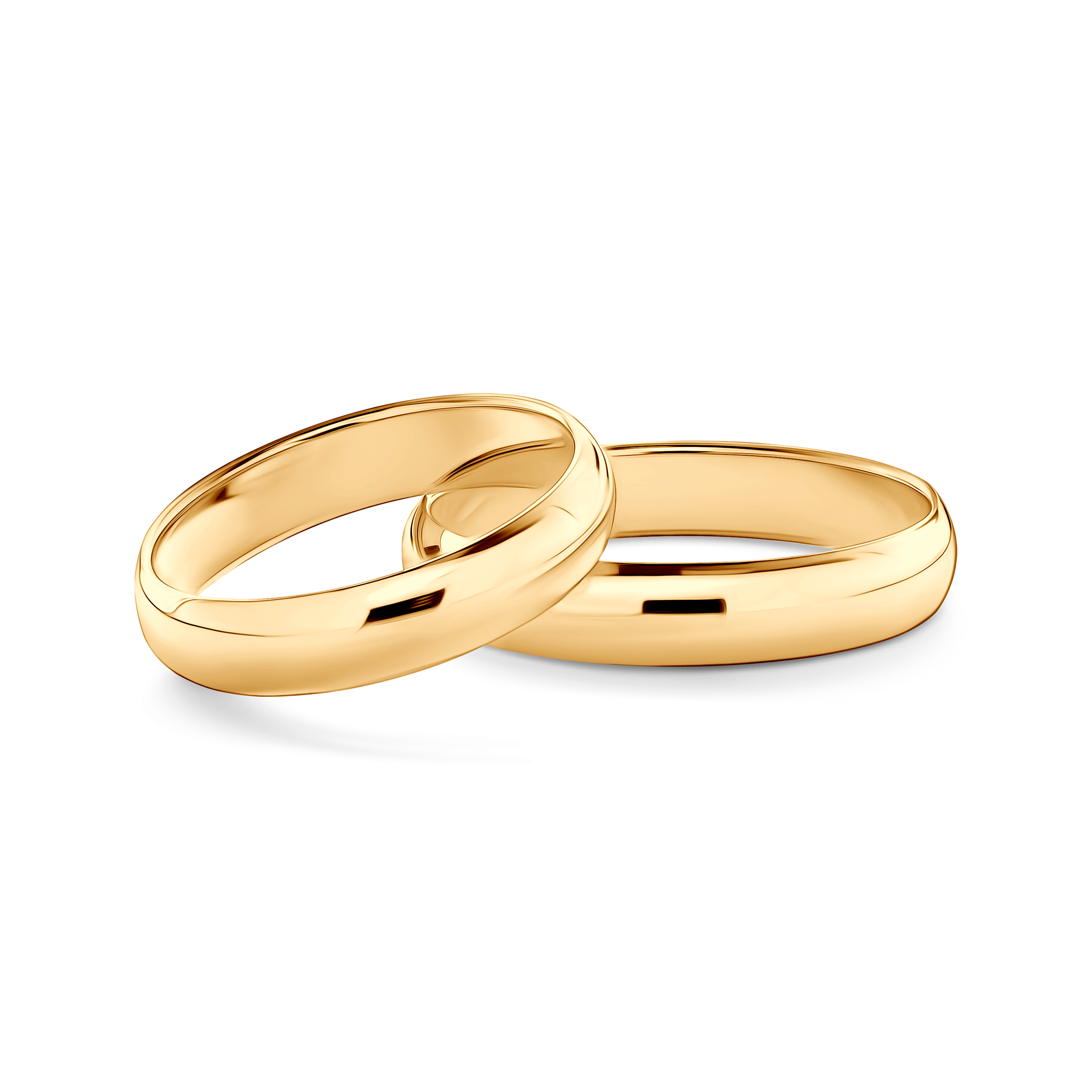 Snubní prsteny: žluté zlato, půlkulaté, 4 mm