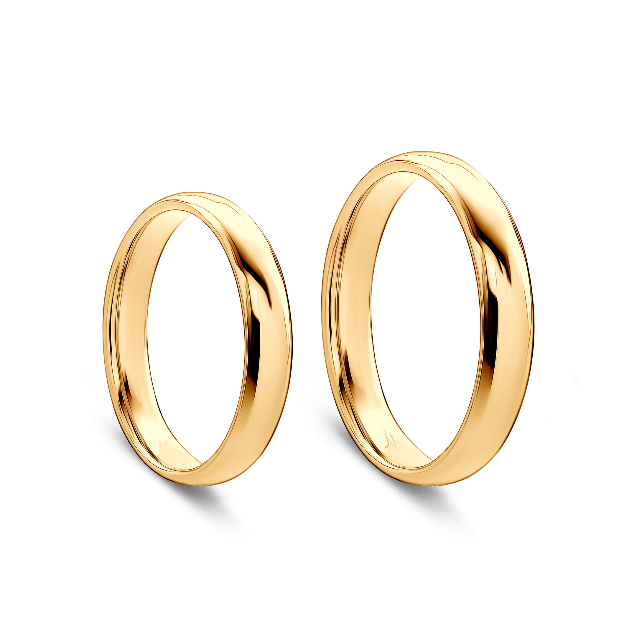 Obrączki ślubne: złote, półokrągłe, 4 mm