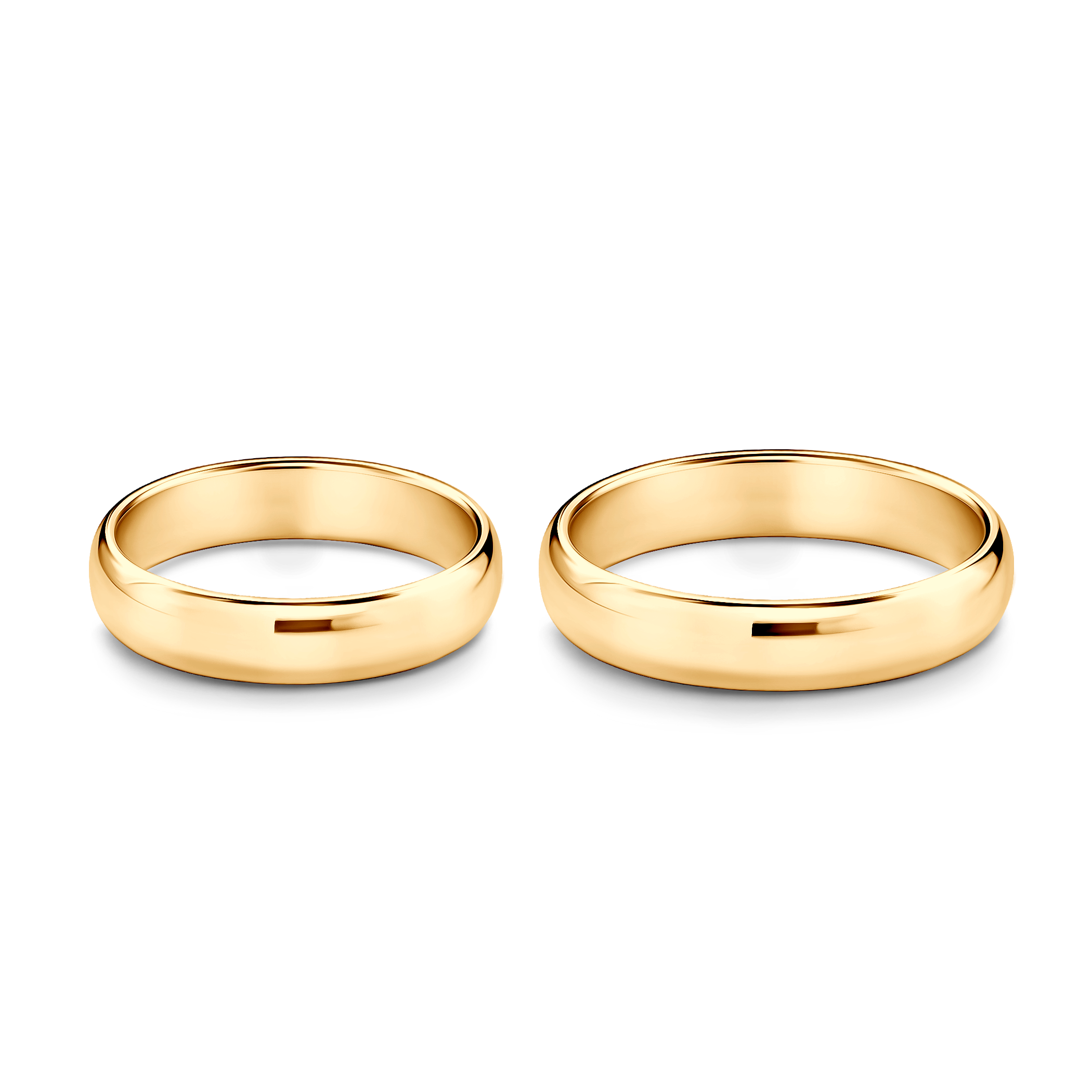 Obrączki ślubne: złote, półokrągłe, 4 mm