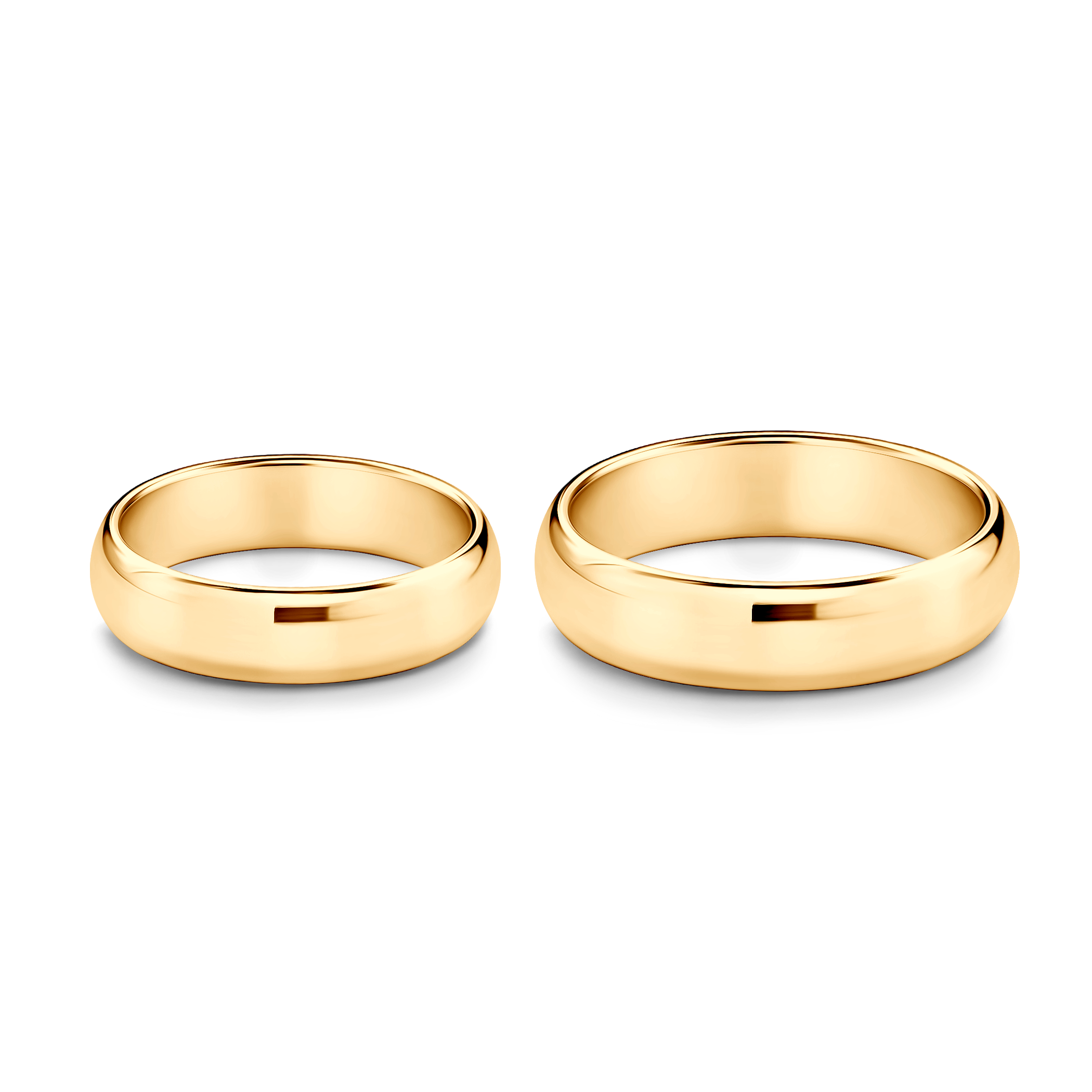 Eheringe: Gold, Halbrund, 5 mm