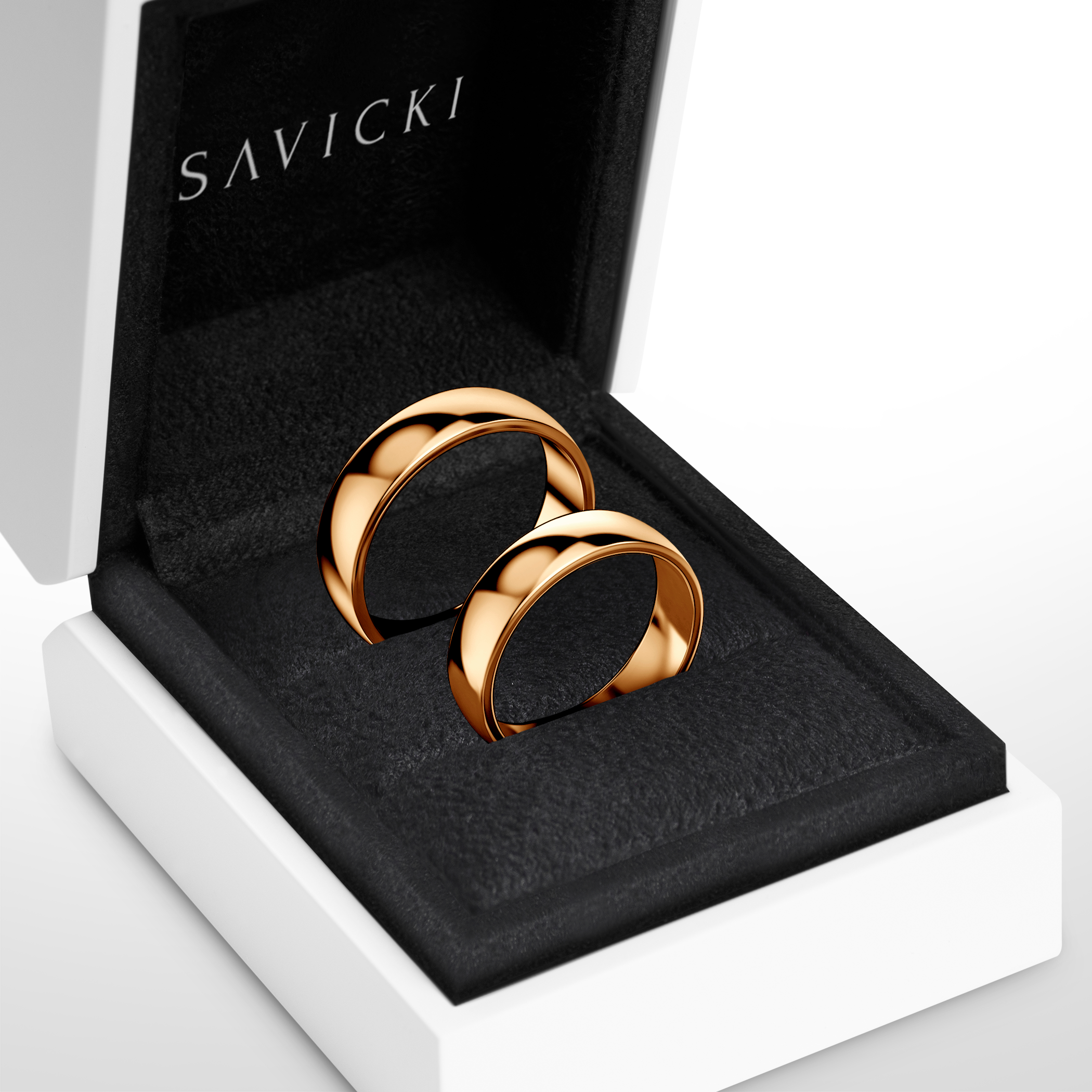 Eheringe: Gold, Halbrund, 5 mm