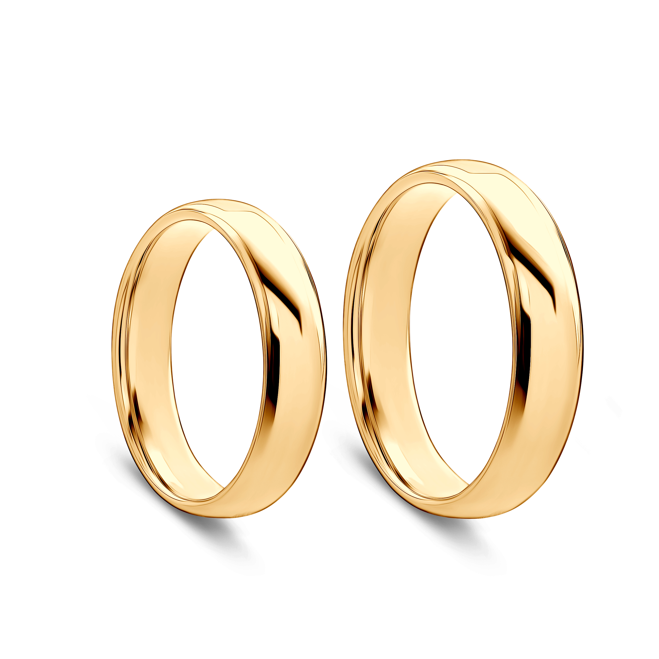 Obrączki ślubne: złote, półokrągłe, 6 mm