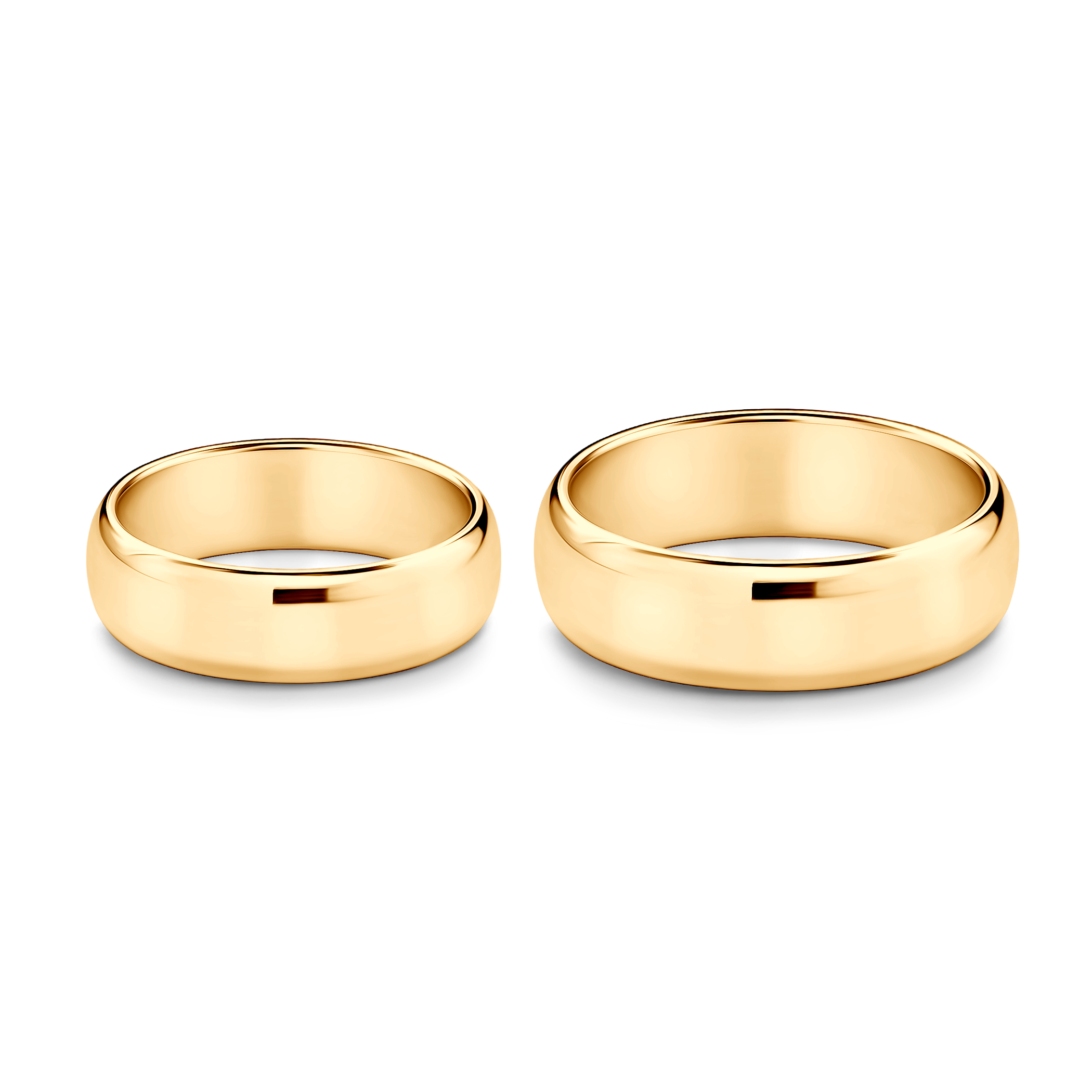 Obrączki ślubne: złote, półokrągłe, 6 mm