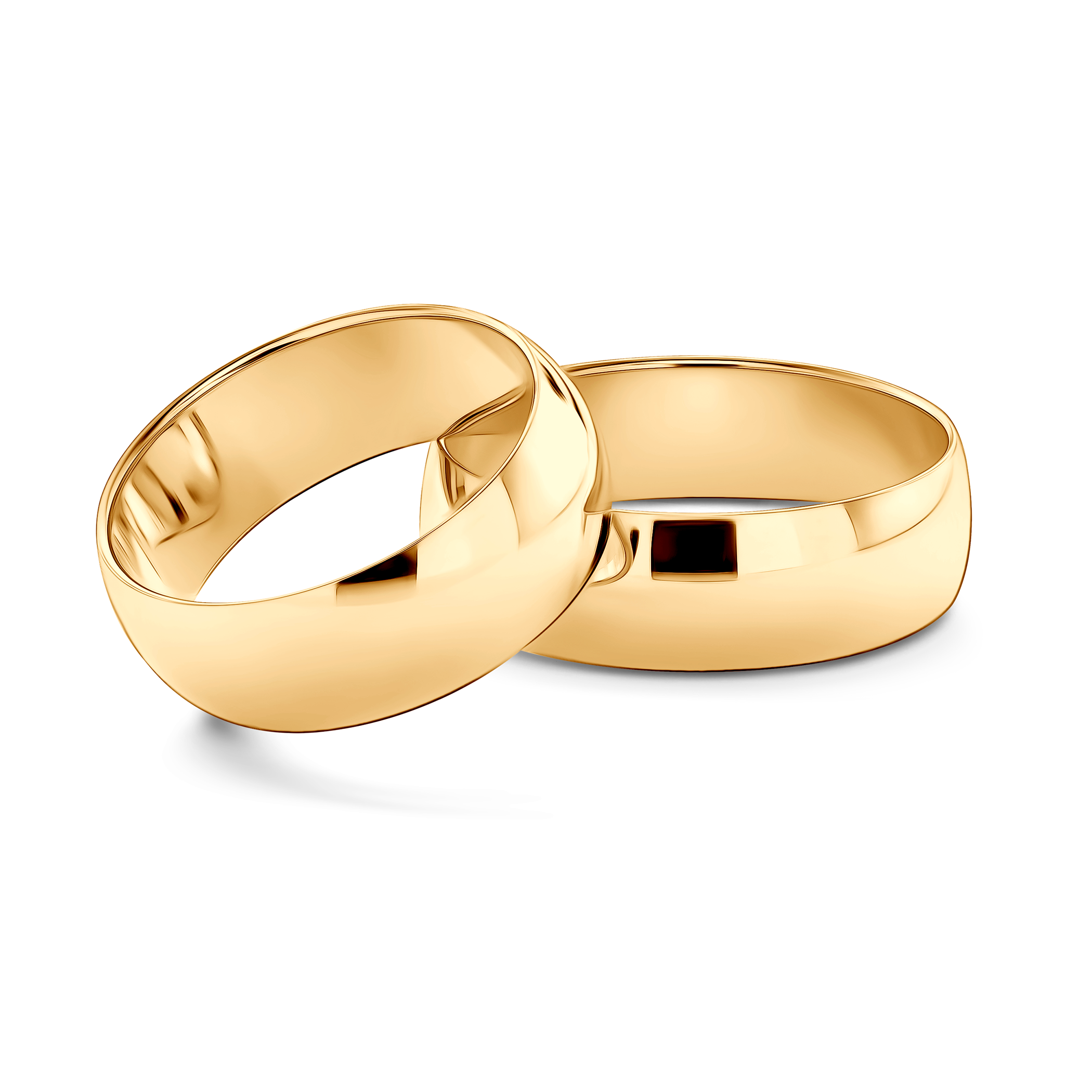 Obrączki ślubne: złote, półokrągłe, 7 mm