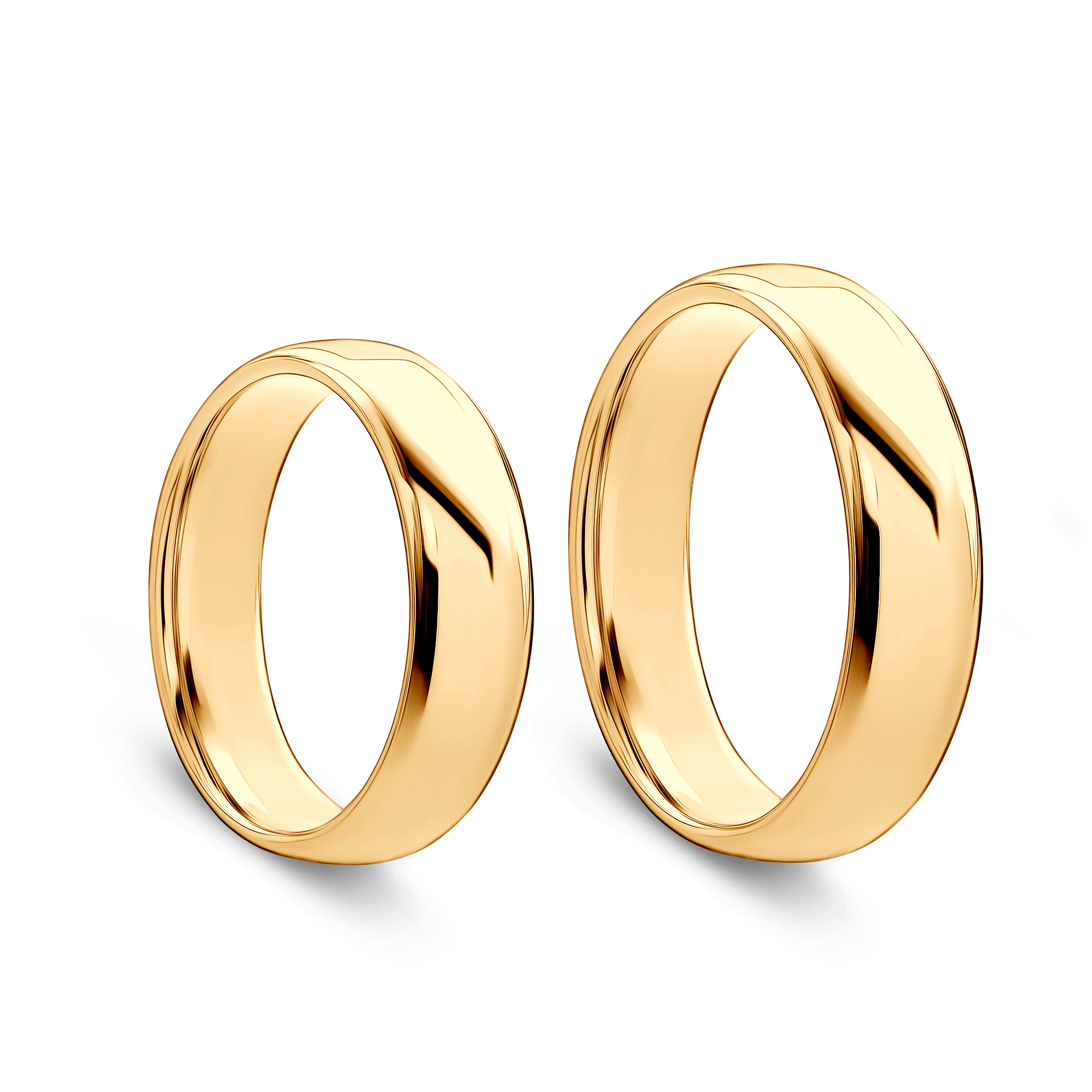 Obrączki ślubne: złote, półokrągłe, 7 mm