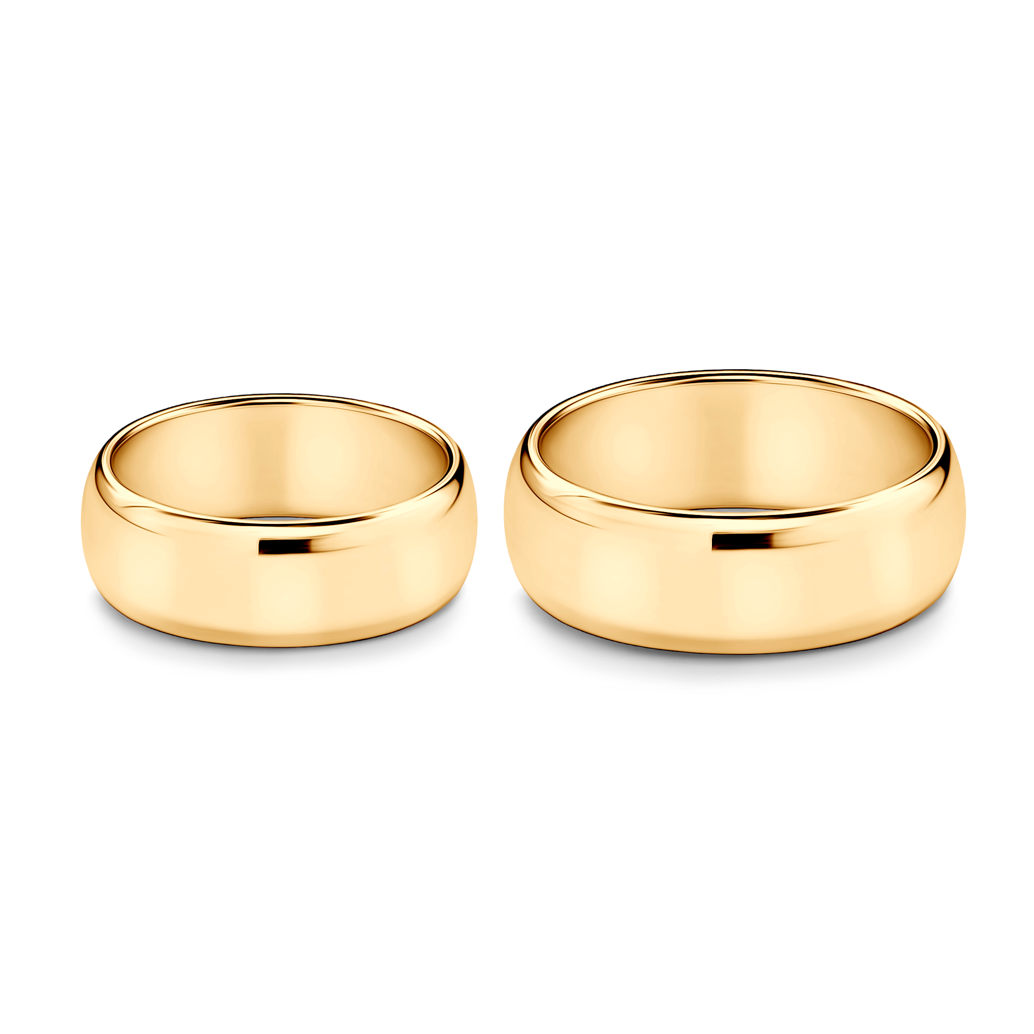 Obrączki ślubne: złote, półokrągłe, 7 mm