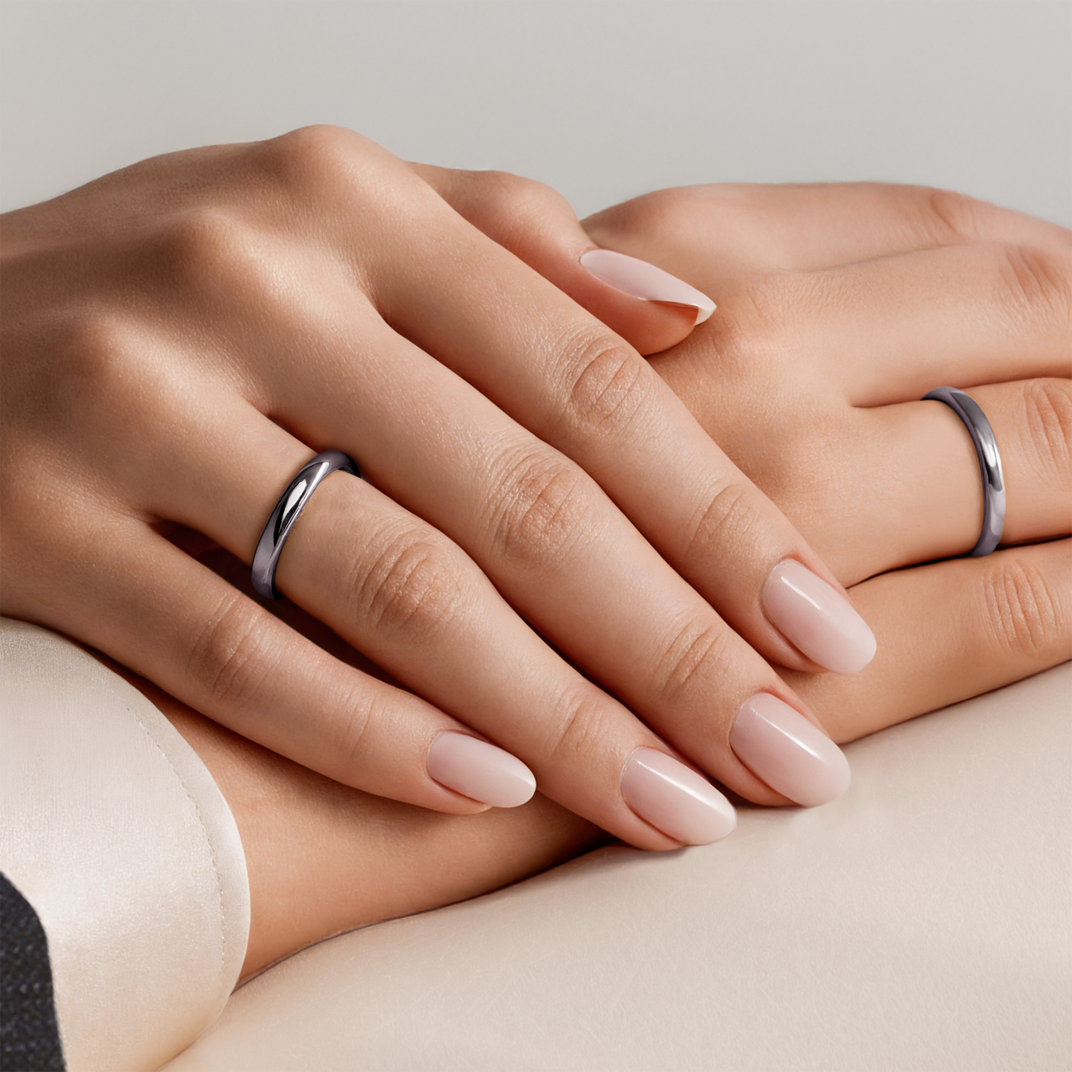 Obrączki ślubne: platyna, półokrągłe, 3 mm