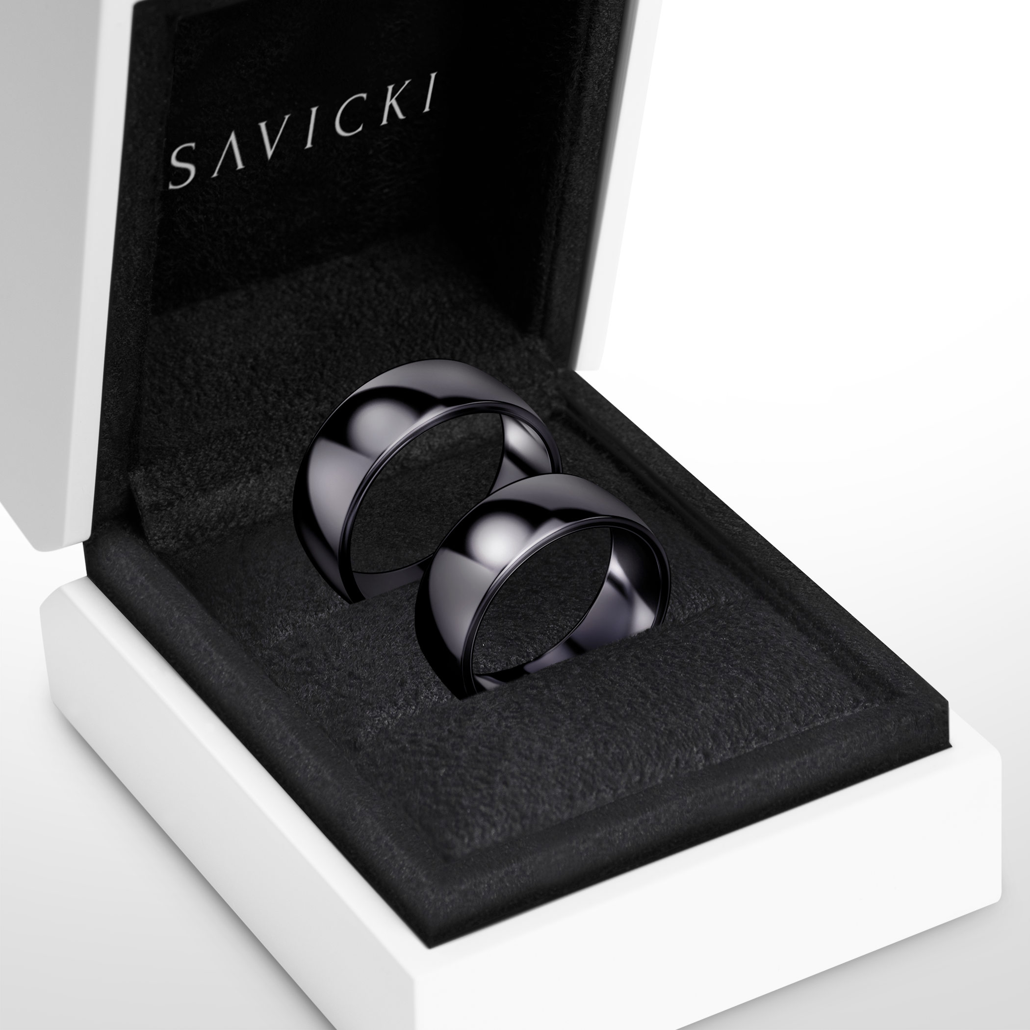 Eheringe: Schwarzes Gold, Halbrund, 7 mm