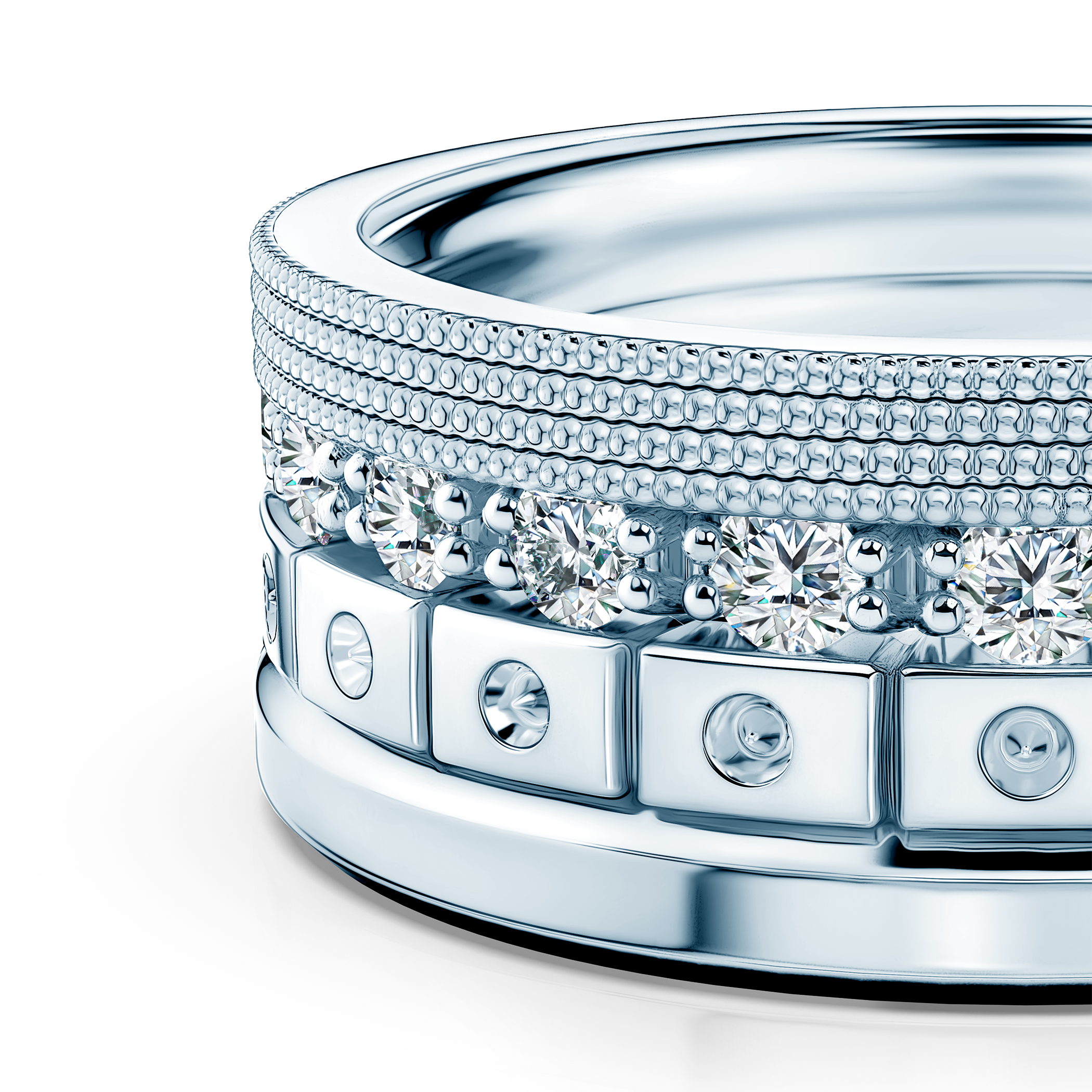 Ring-Set Symphony: Silber, Labordiamanten - 6