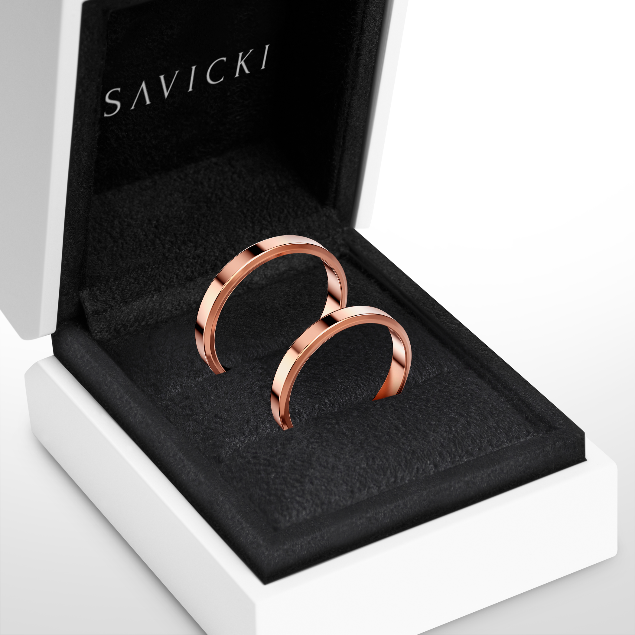 Eheringe: Roségold, mit Fase, 3 mm - 6