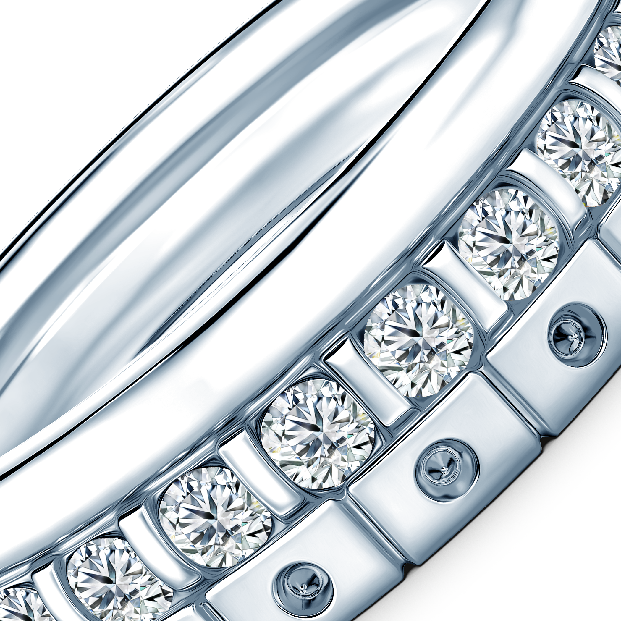 Pierścionki Symphony zestaw: srebrny, diamenty laboratoryjne
