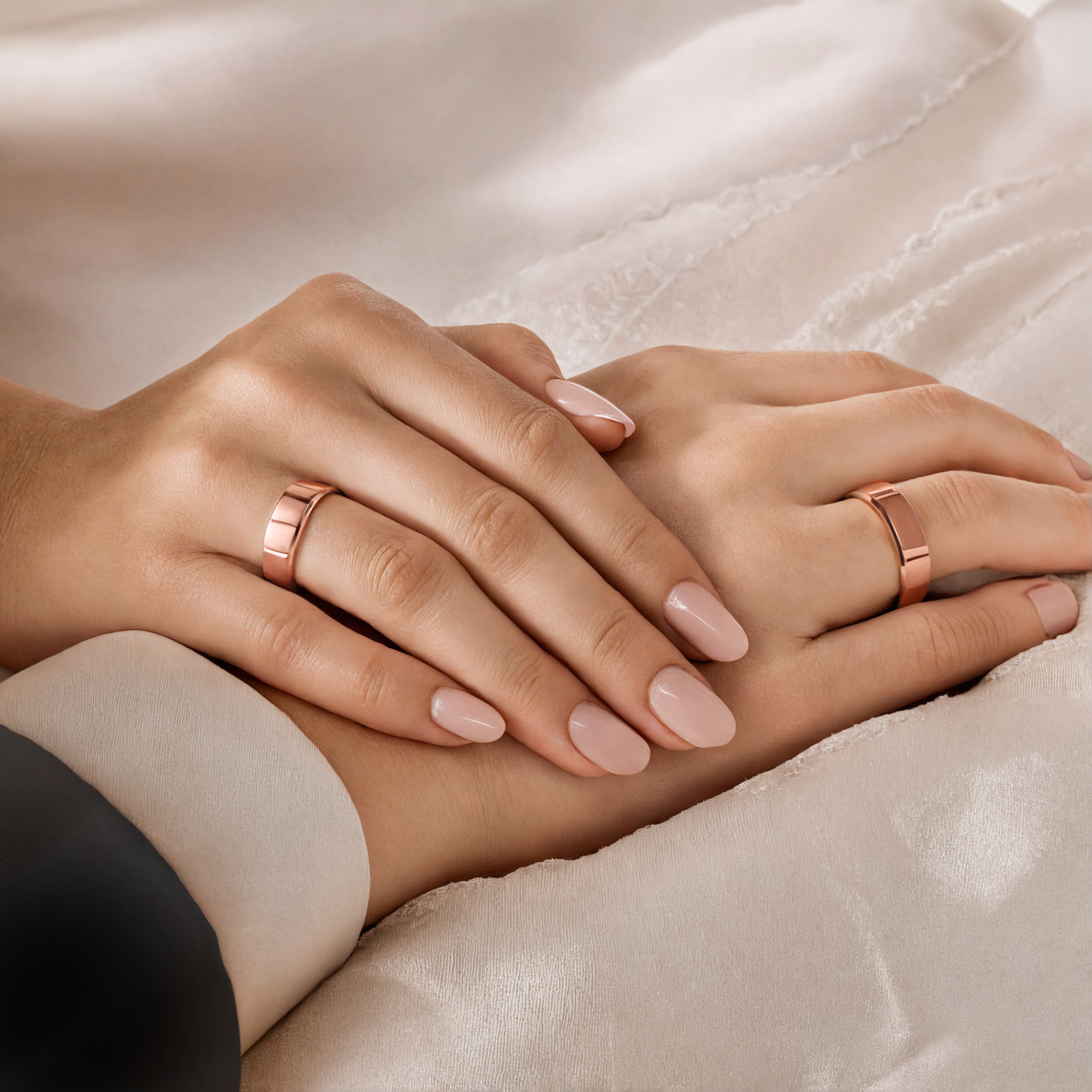 Obrączki ślubne: różowe złoto, z fazą, 6 mm