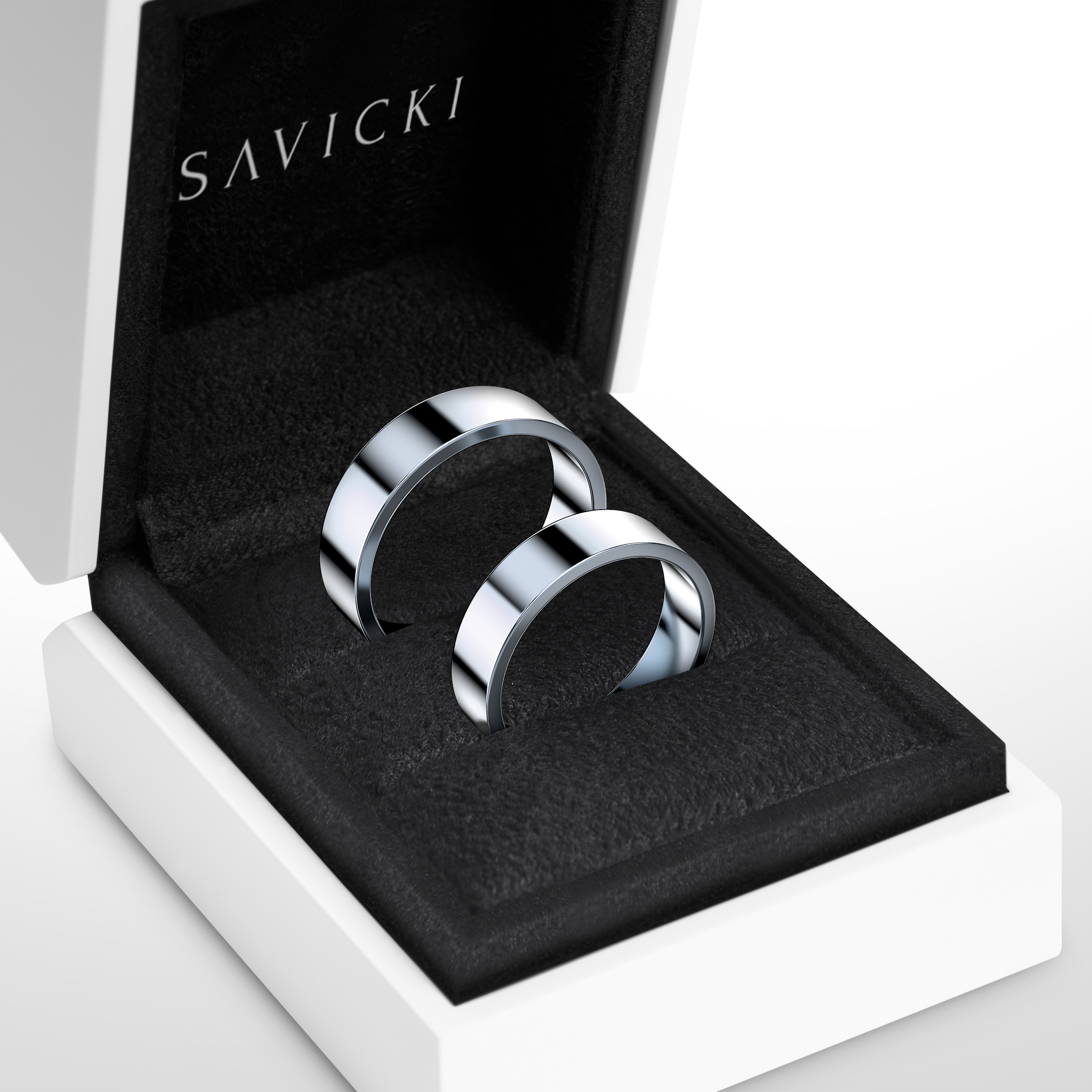 Obrączki ślubne: platyna, płaskie, 5 mm - 6