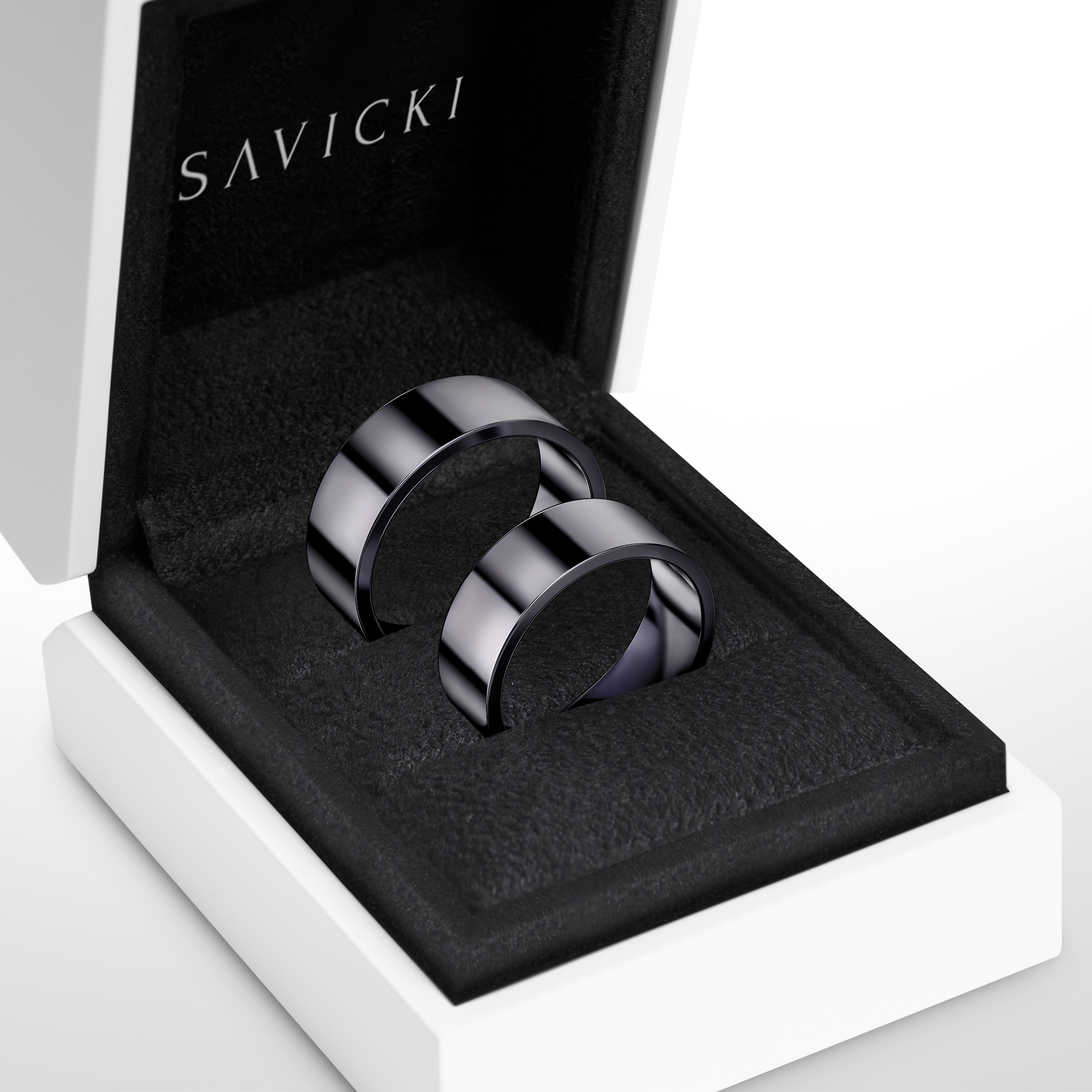 Eheringe: Schwarzes Gold, Flach, 6 mm