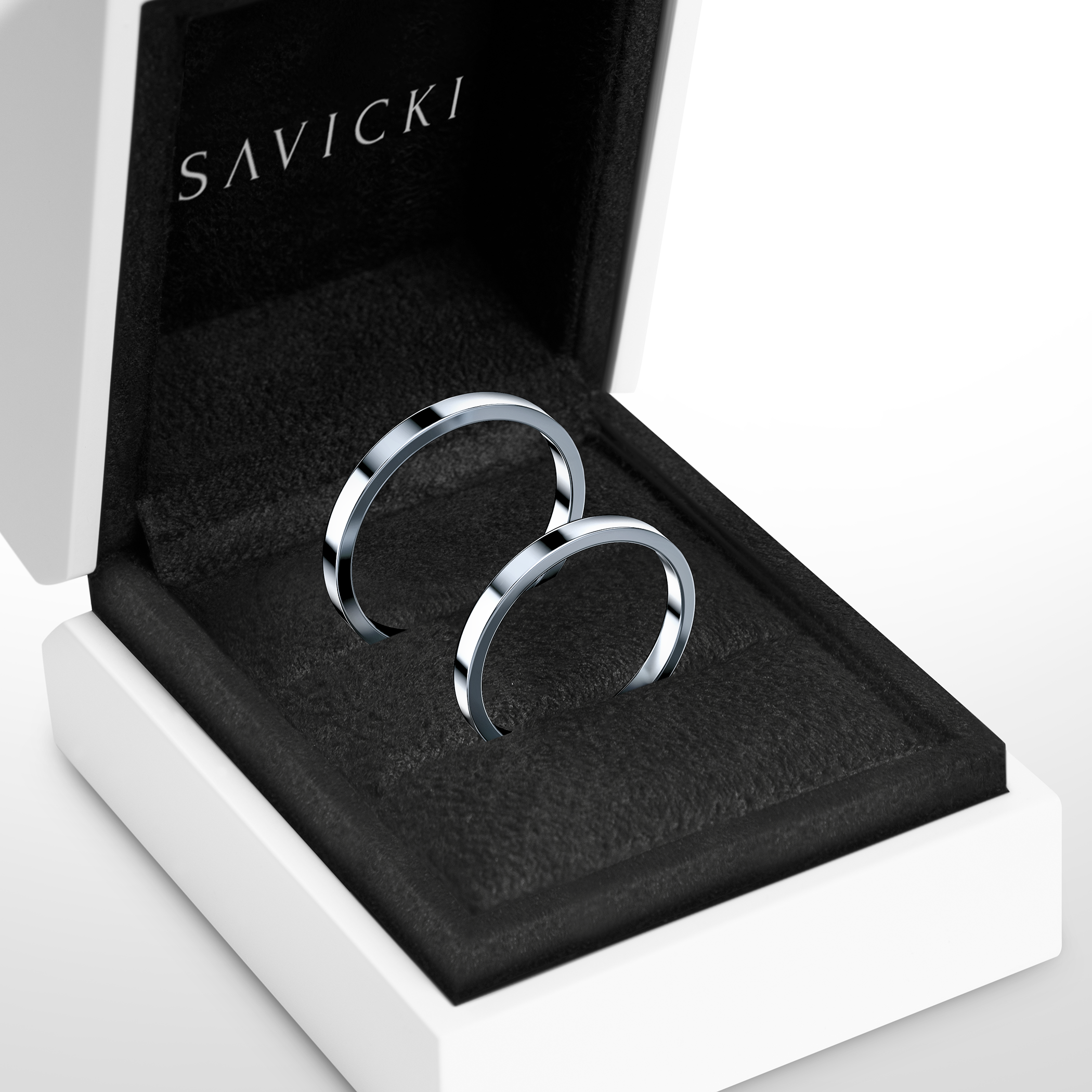 Obrączki ślubne: platyna, płaskie, 2 mm - 6