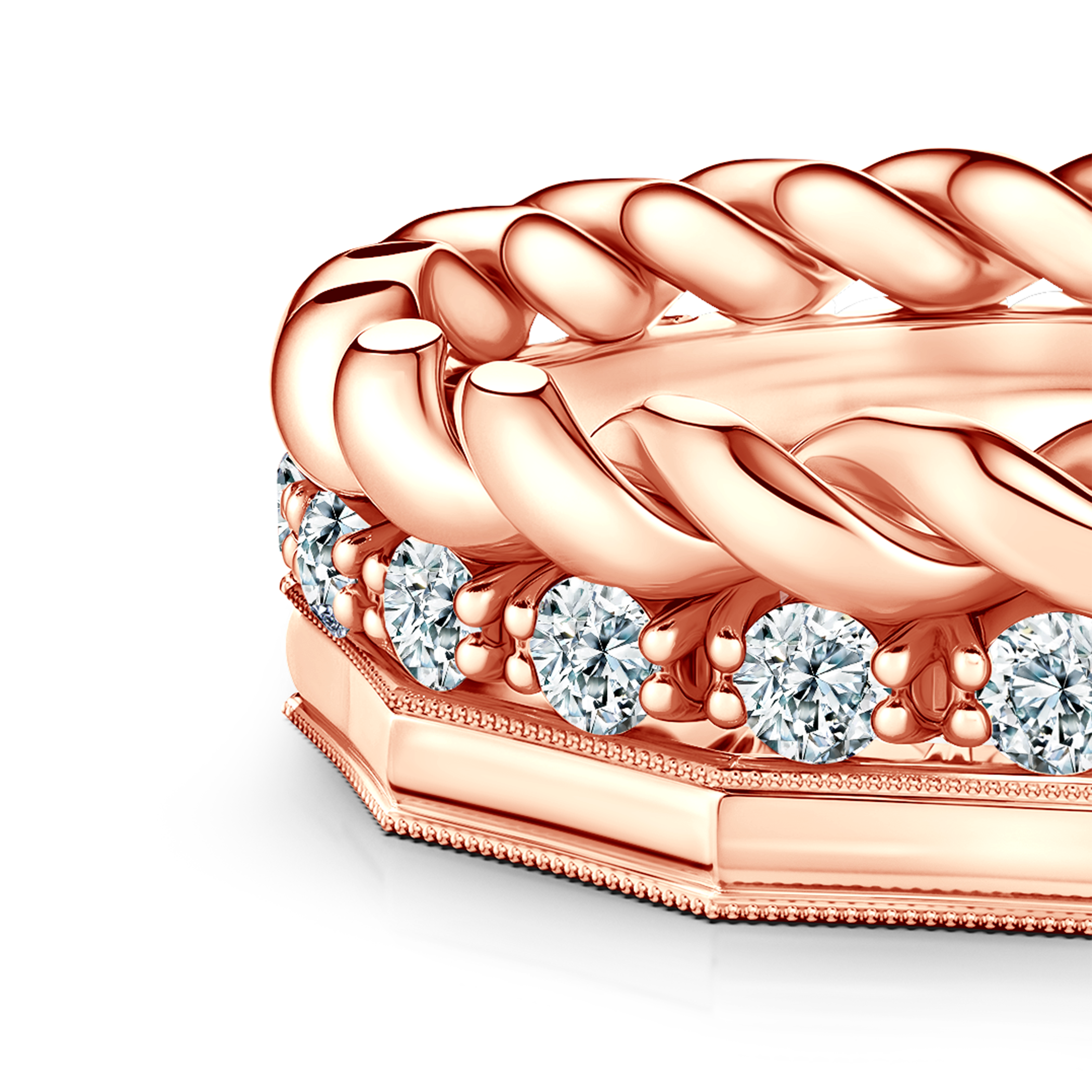 Ring-Set Symphony: Roségold, Diamanten - 6