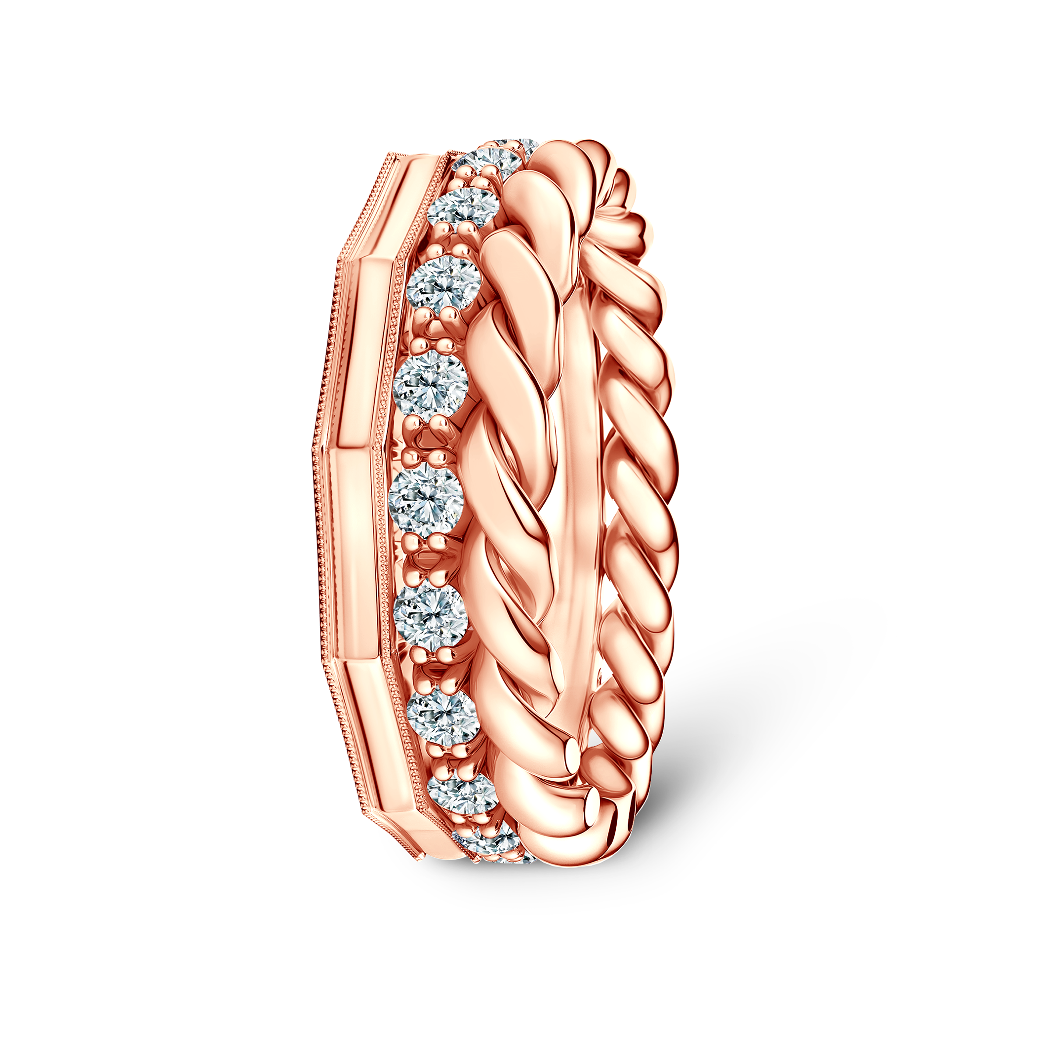 Ring-Set Symphony: Roségold, Diamanten - 7