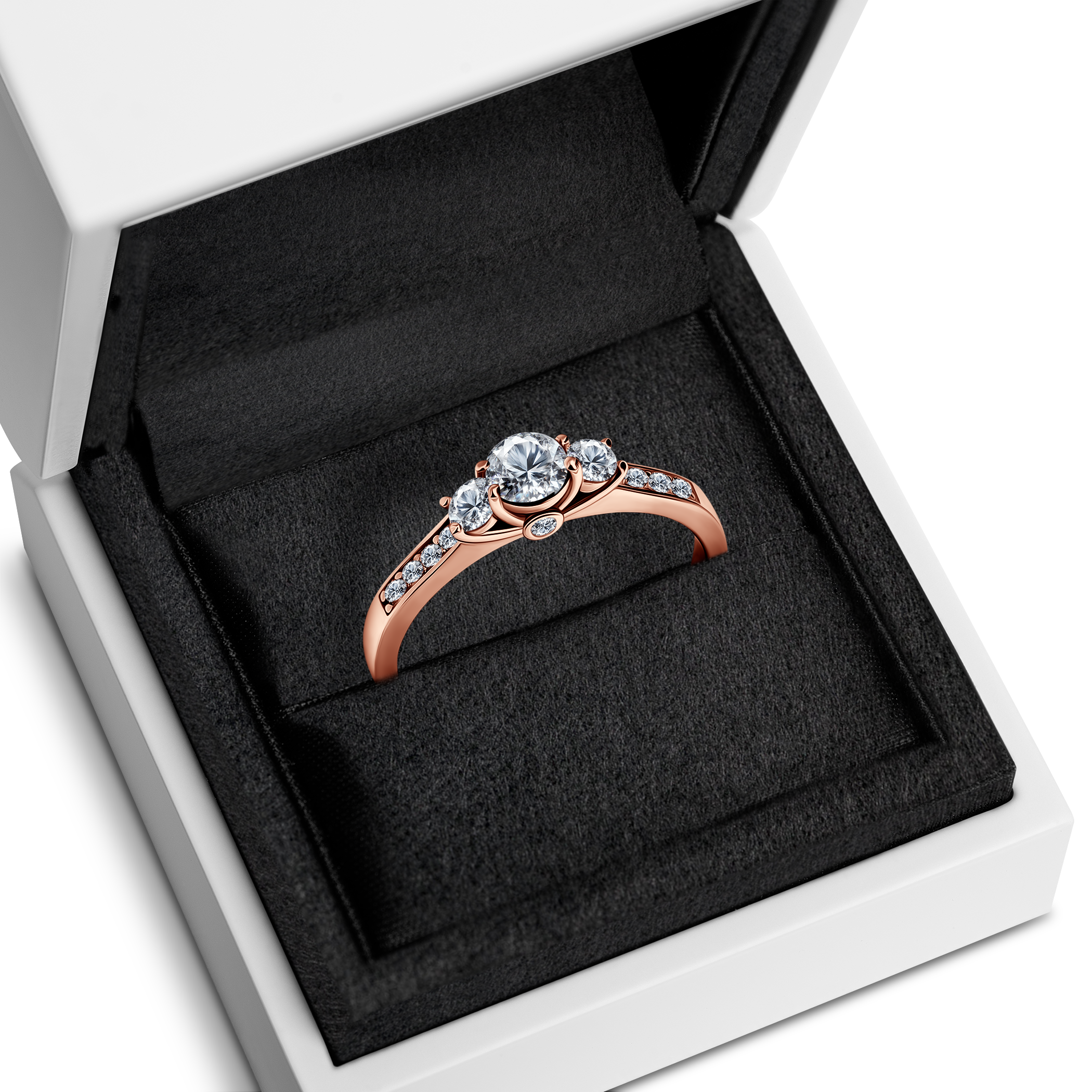Pierścionek zaręczynowy Dream: różowe złoto, diament laboratoryjny - 7