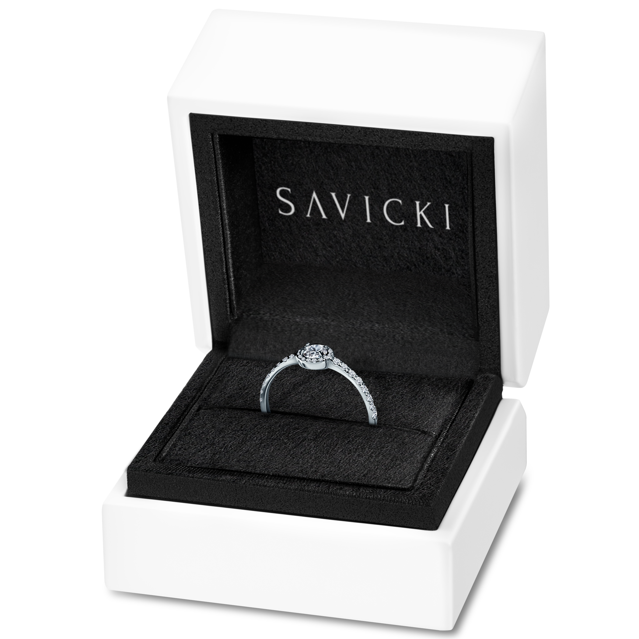 Pierścionek zaręczynowy This is Love: białe złoto, diament laboratoryjny