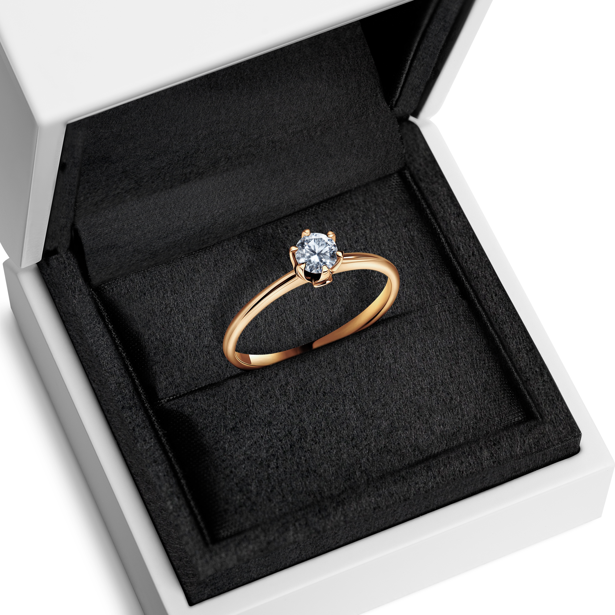 Pierścionek zaręczynowy The Journey: złoty, diament laboratoryjny