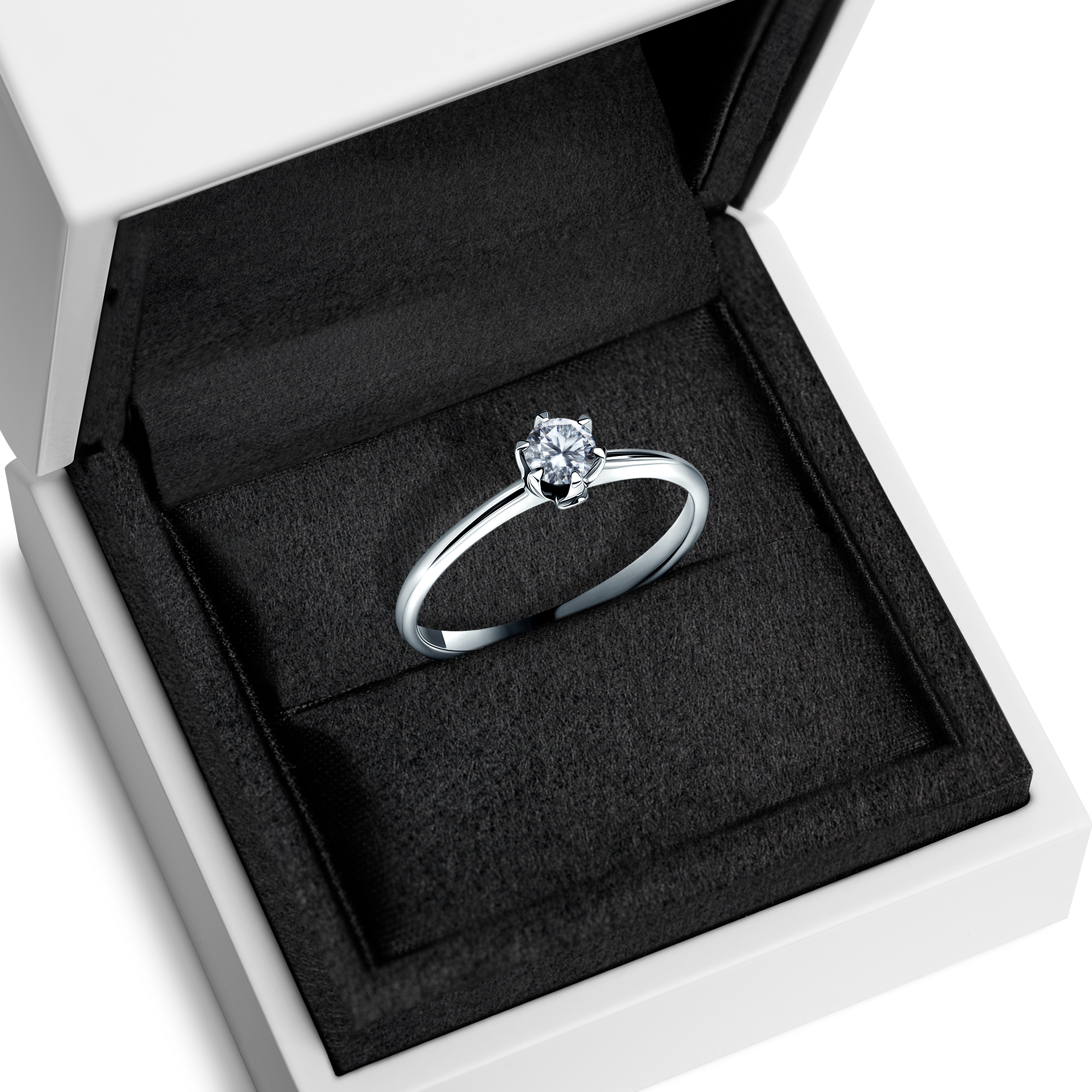 Pierścionek zaręczynowy The Journey: białe złoto, diament laboratoryjny - 7