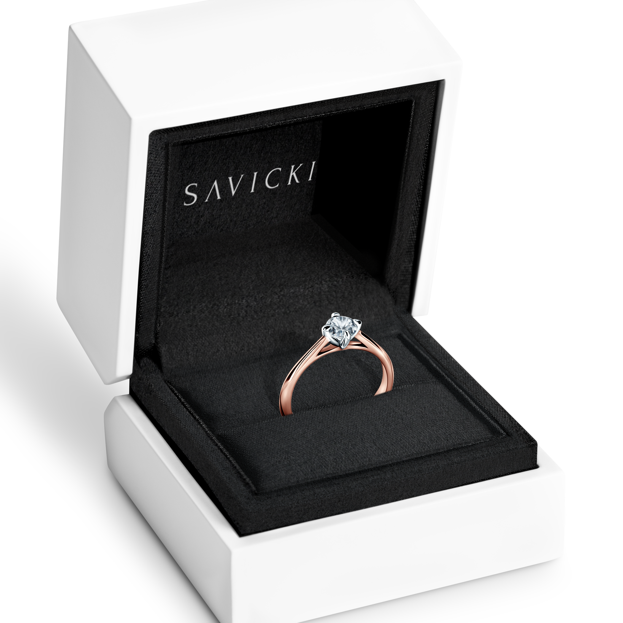 Pierścionek zaręczynowy The Light: dwukolorowe złoto, diament laboratoryjny - 7