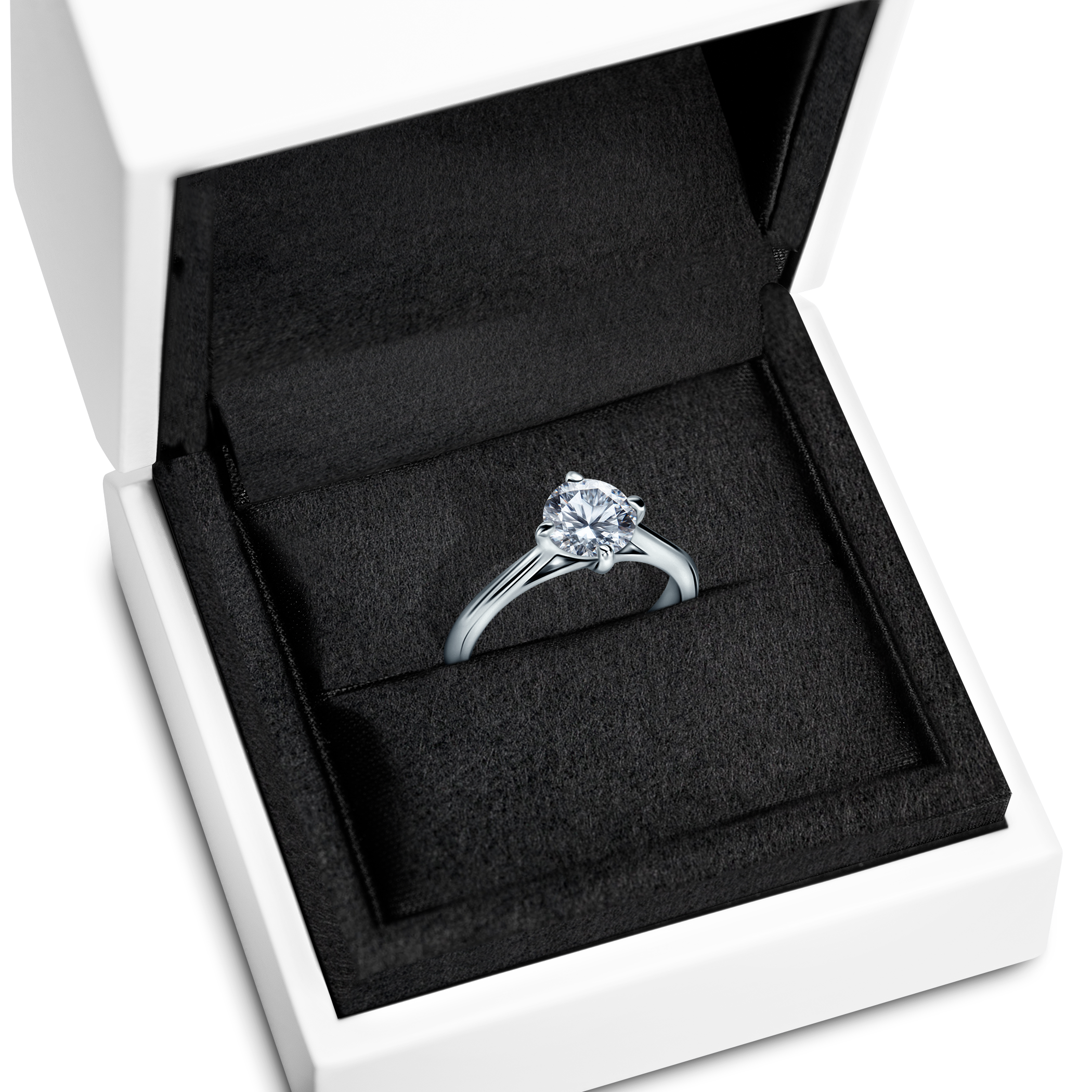 Verlobungsring The Light: Weißgold, Labordiamant