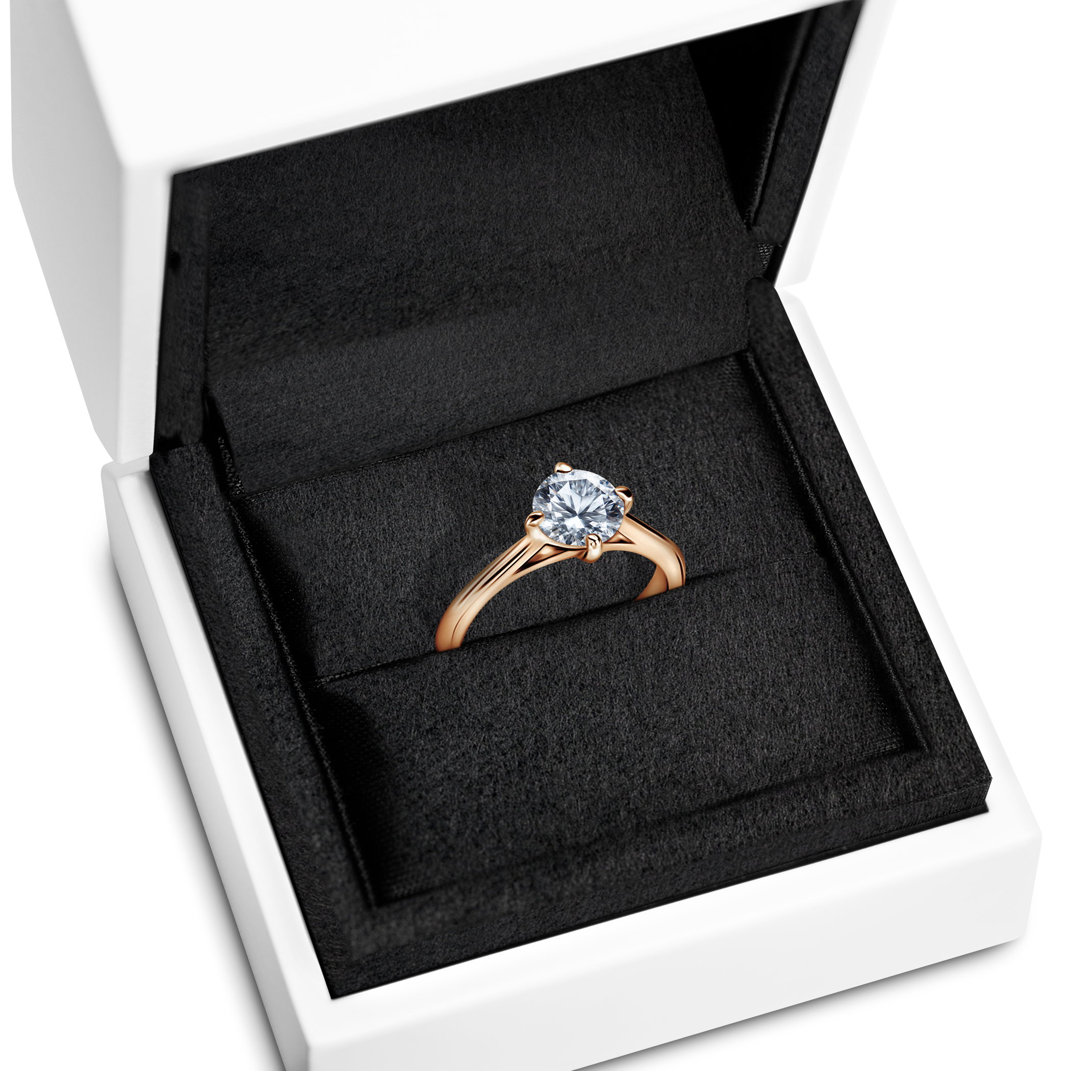 Pierścionek zaręczynowy The Light: złoty, diament laboratoryjny