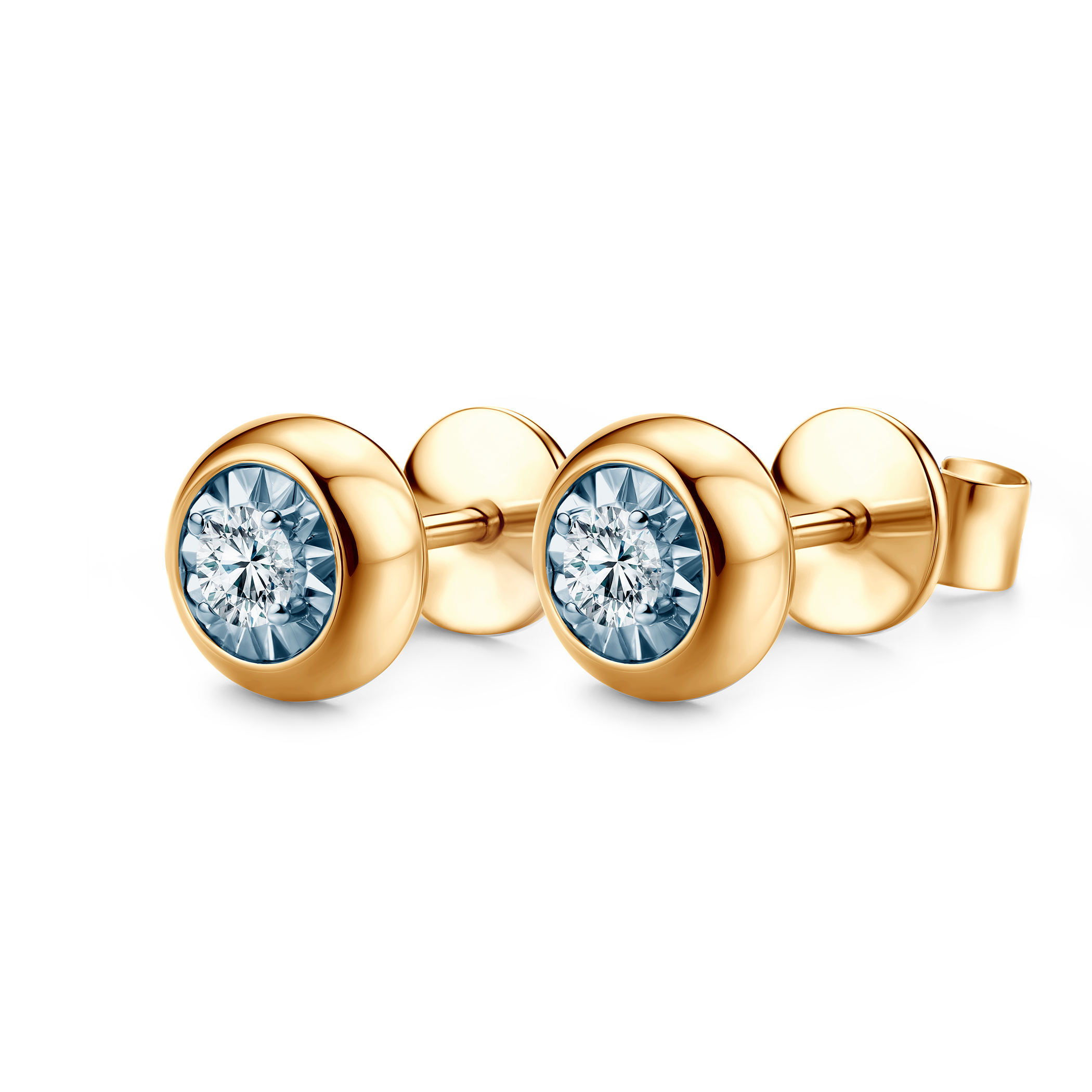 Kolczyki Savicki: dwukolorowe złoto, diamenty - 4