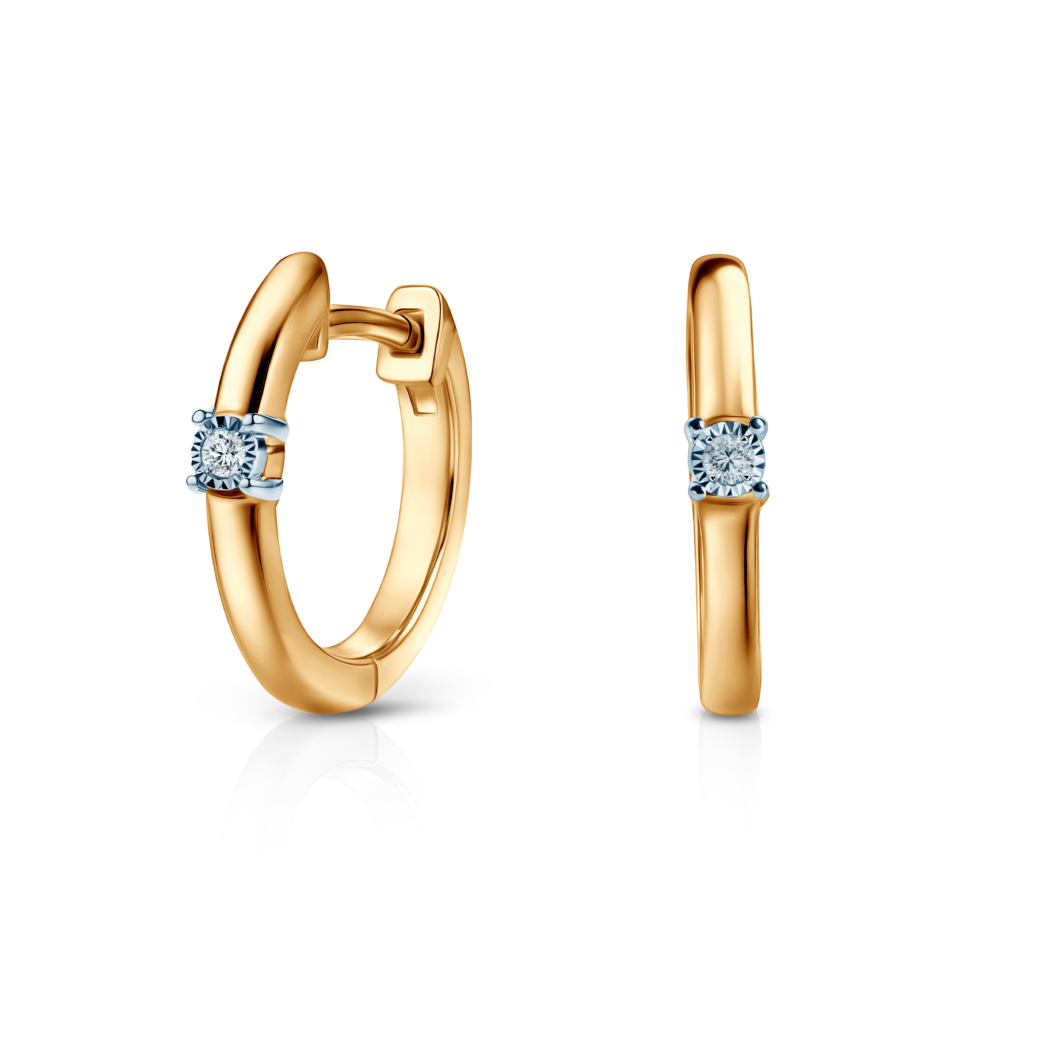 Kolczyki Savicki: dwukolorowe złoto, diamenty