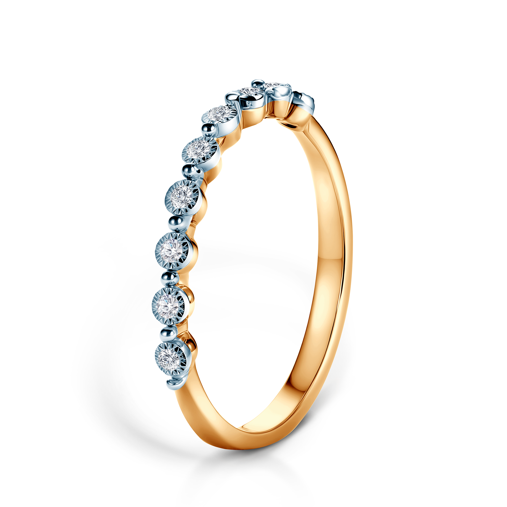 Ring Savicki: zweifarbiges Gold, Diamanten - 4