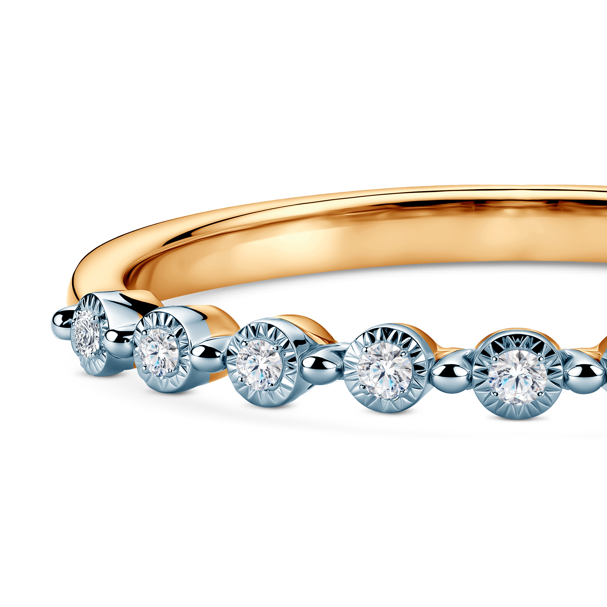 Ring Savicki: zweifarbiges Gold, Diamanten - 5