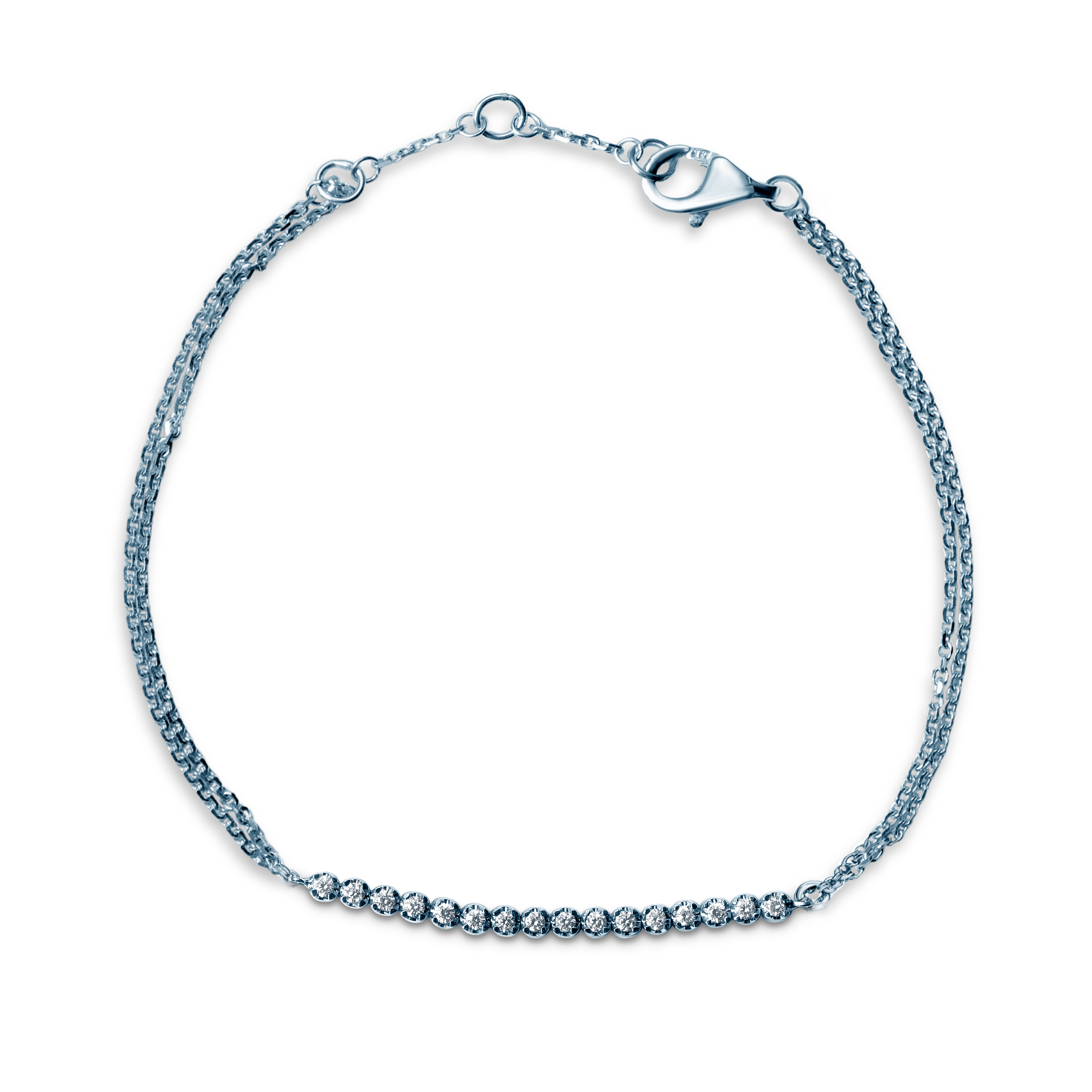 Armband Savicki: Weißgold 585, Diamanten