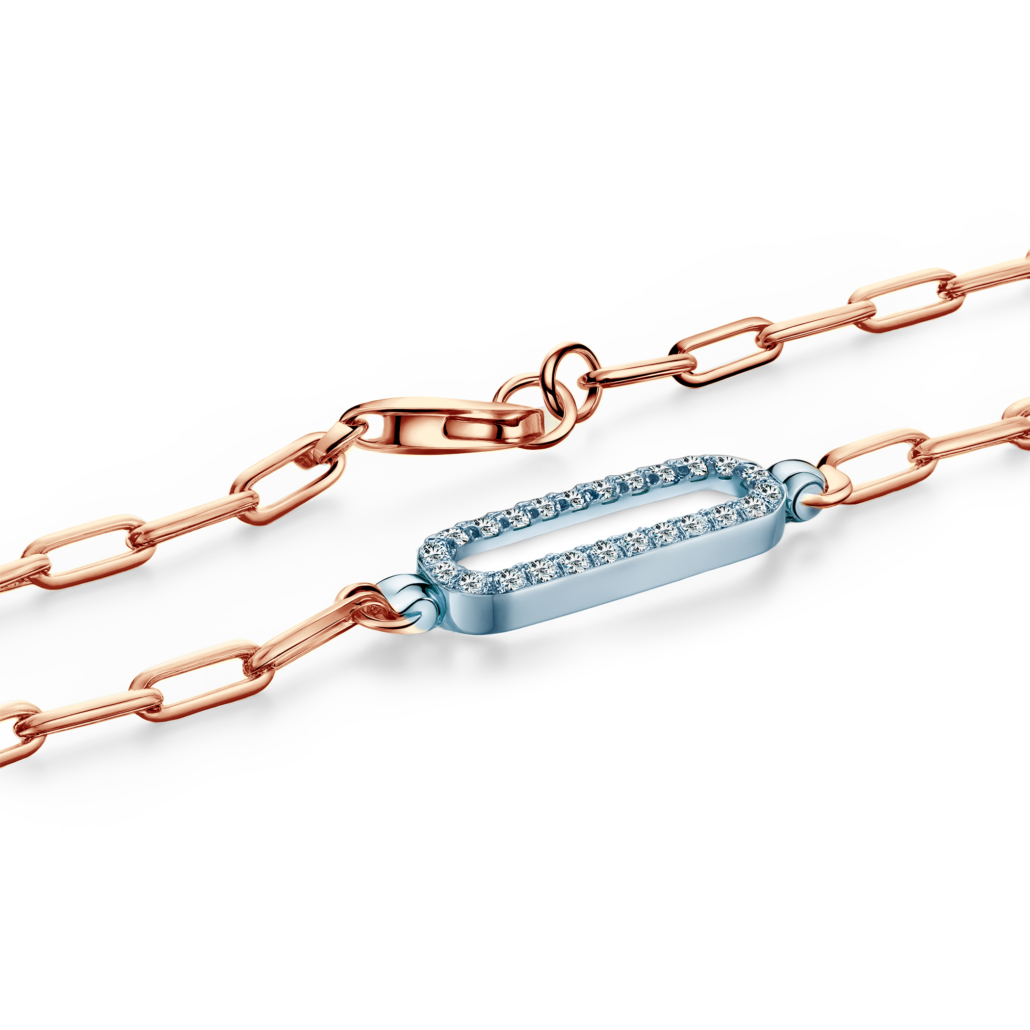 Armband Savicki: zweifarbiges Gold 585, Diamanten