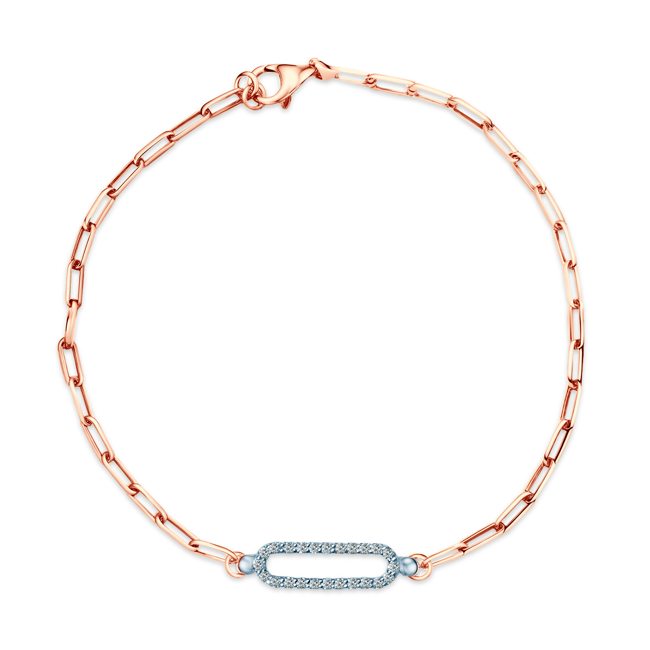 Armband Savicki: zweifarbiges Gold 585, Diamanten