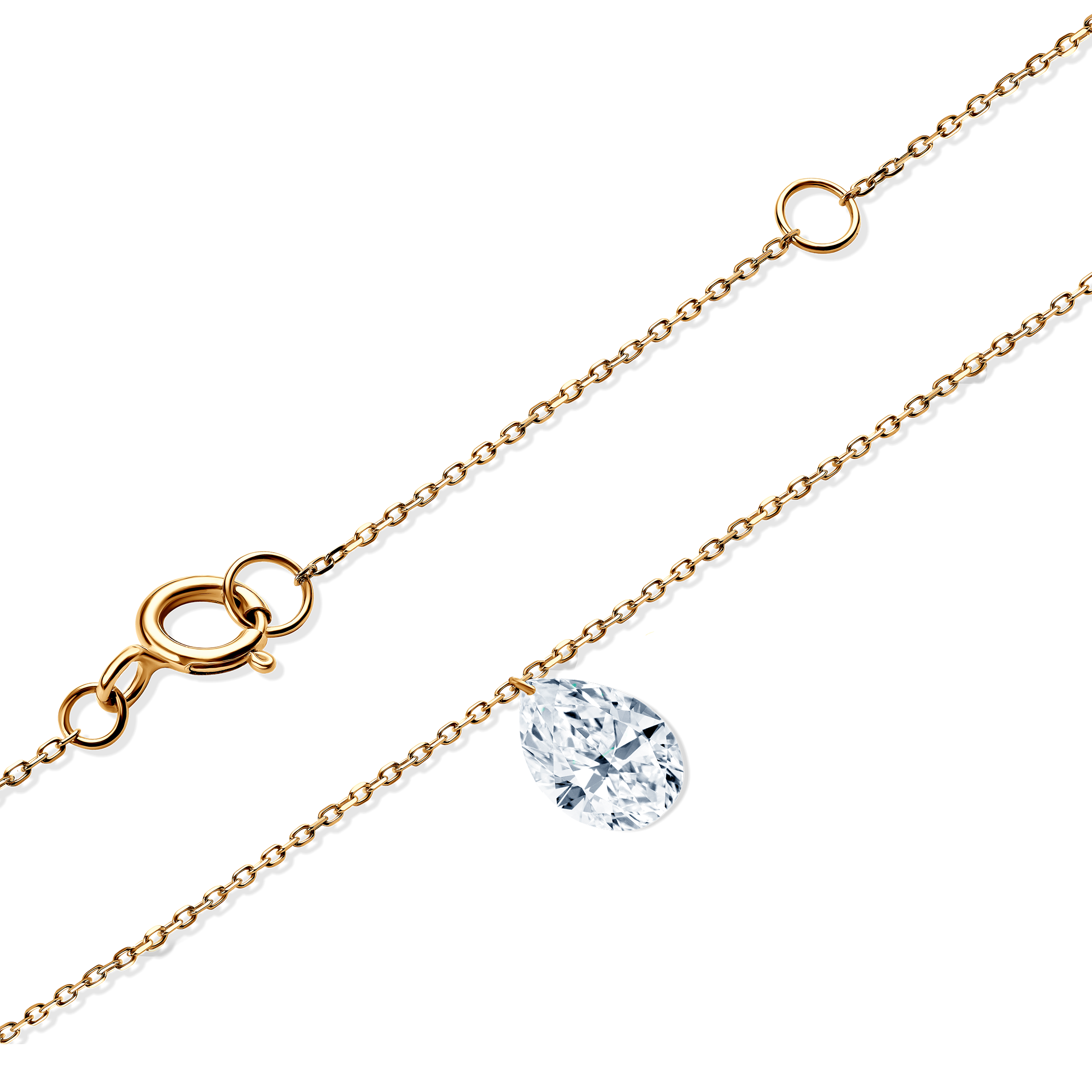 Naszyjnik Savicki: złoty 585, cyrkonia