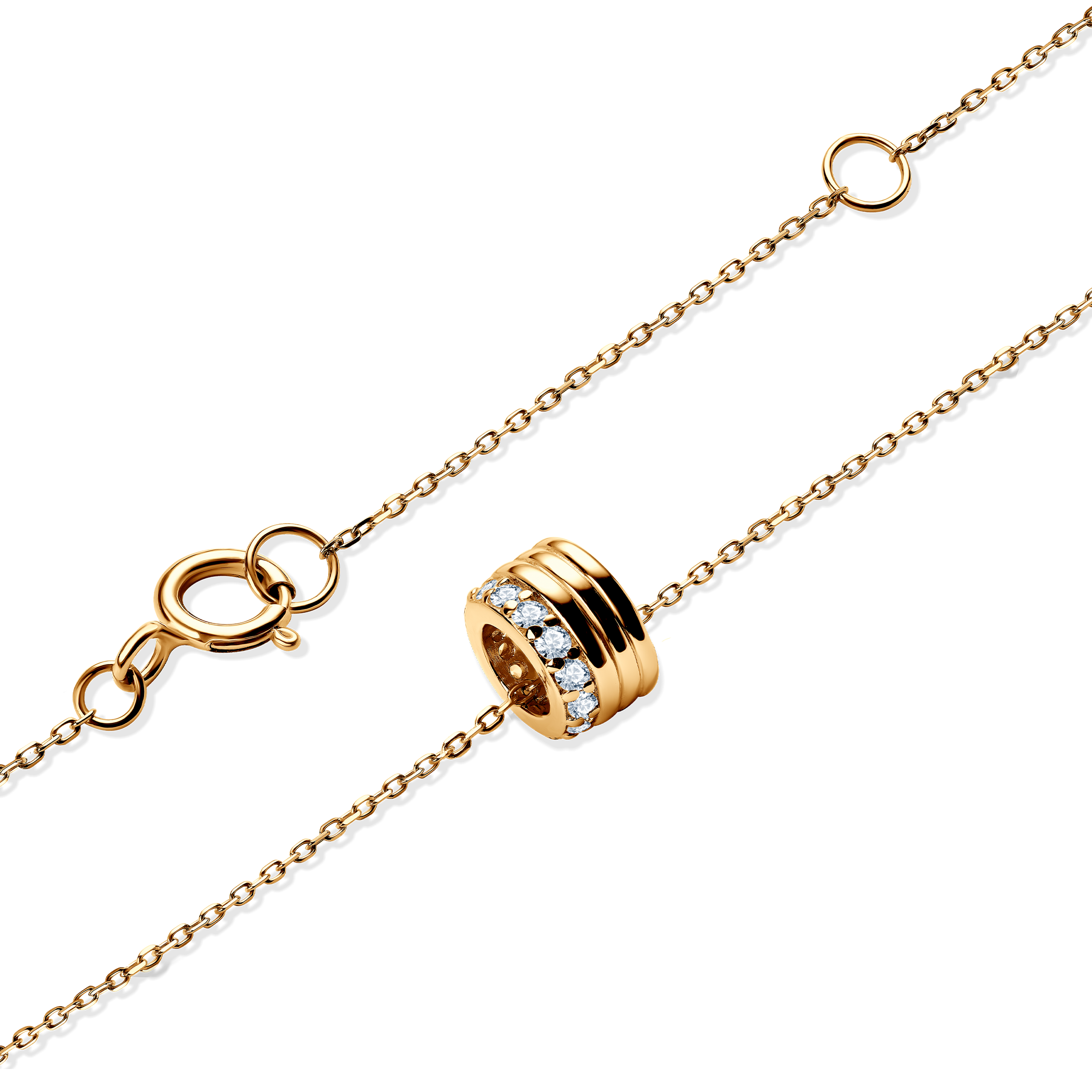 Naszyjnik Savicki: srebrny pozłacany 925, cyrkonie