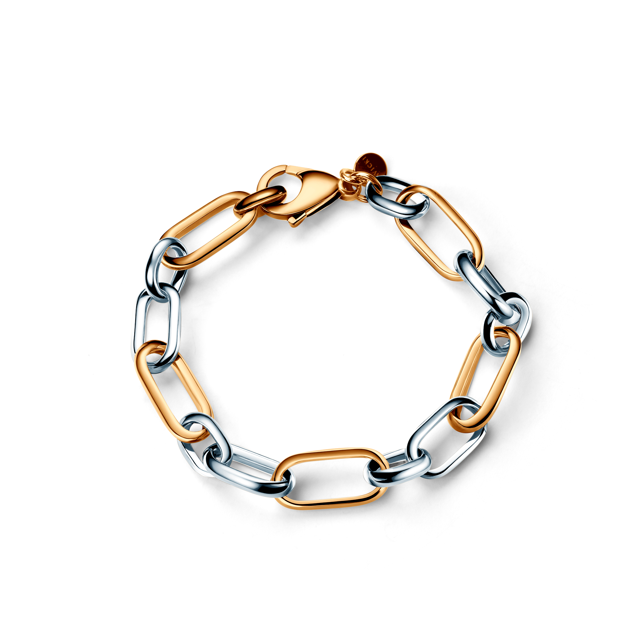 Bransoletka srebrna pozłacana Dualéa