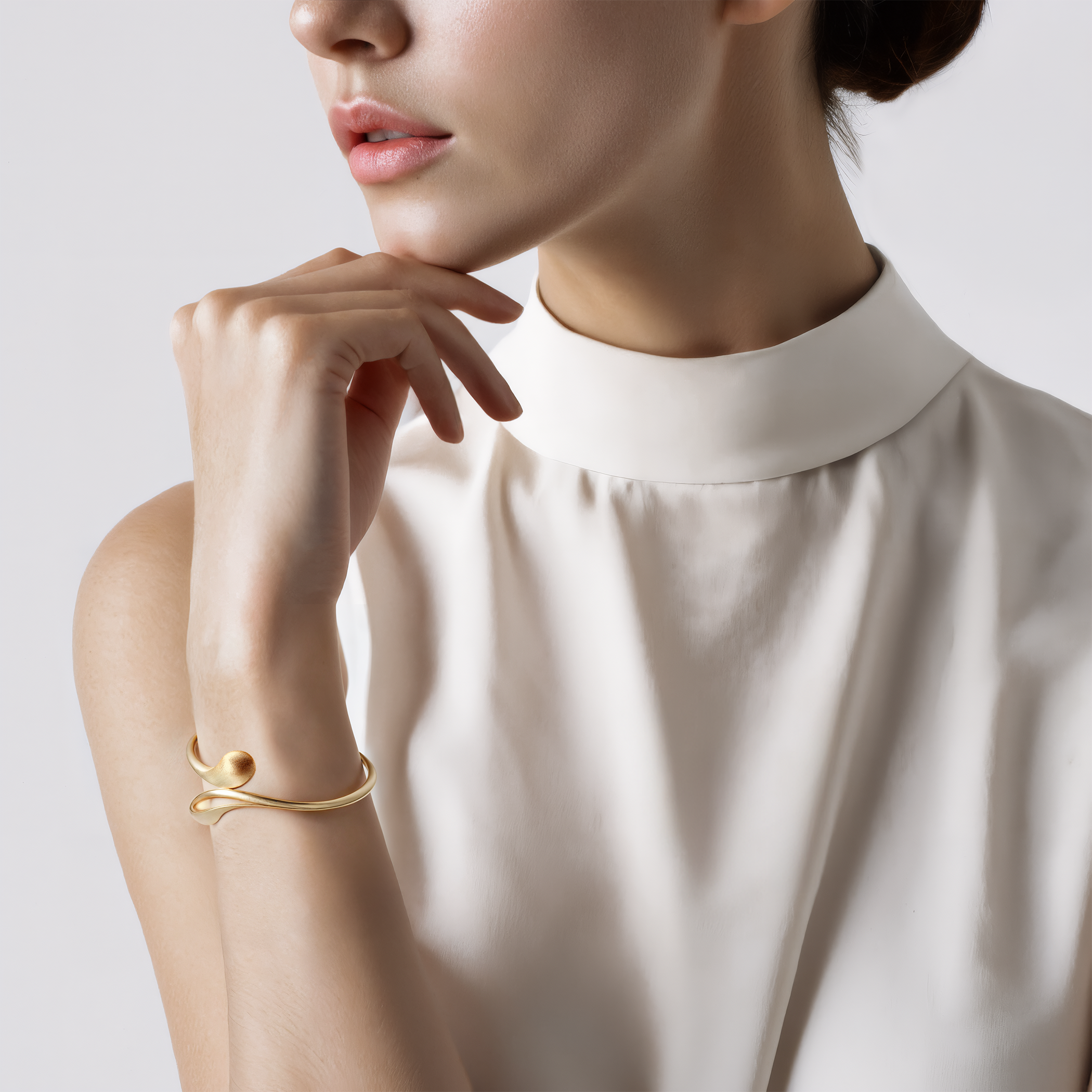 Bransoletka Bangle srebrna pozłacana 3,7mm