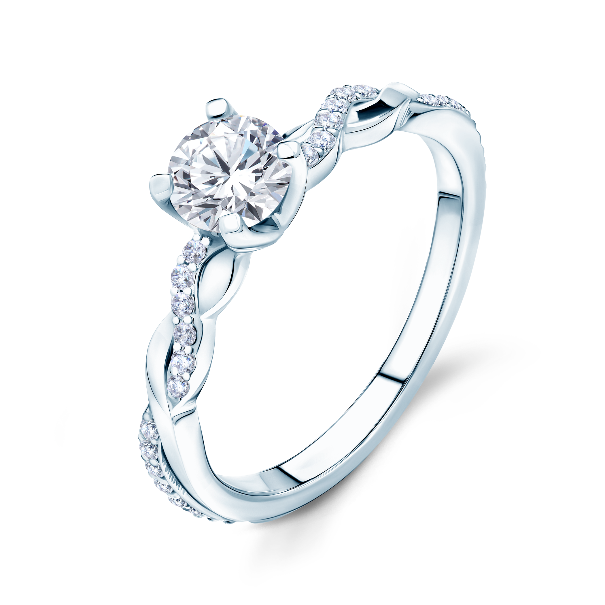 Pierścionek zaręczynowy SAVICKI: białe złoto, diamenty