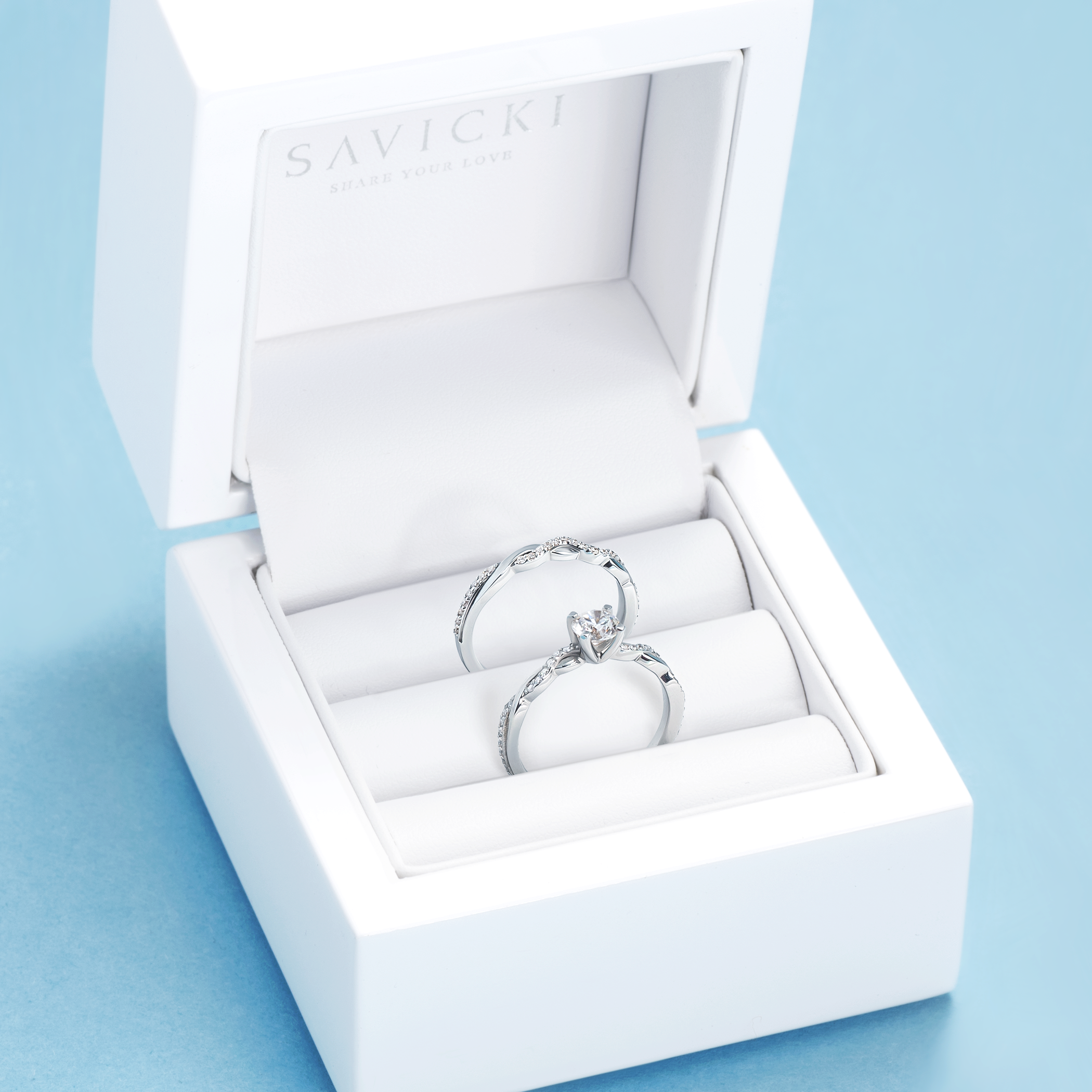 Verlobungsring SAVICKI: Weißgold, Diamanten