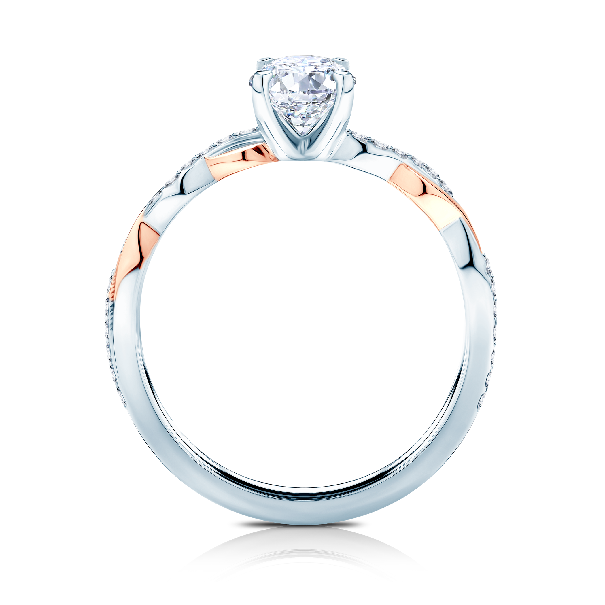 Verlobungsring SAVICKI: zweifarbiges Gold, Diamanten