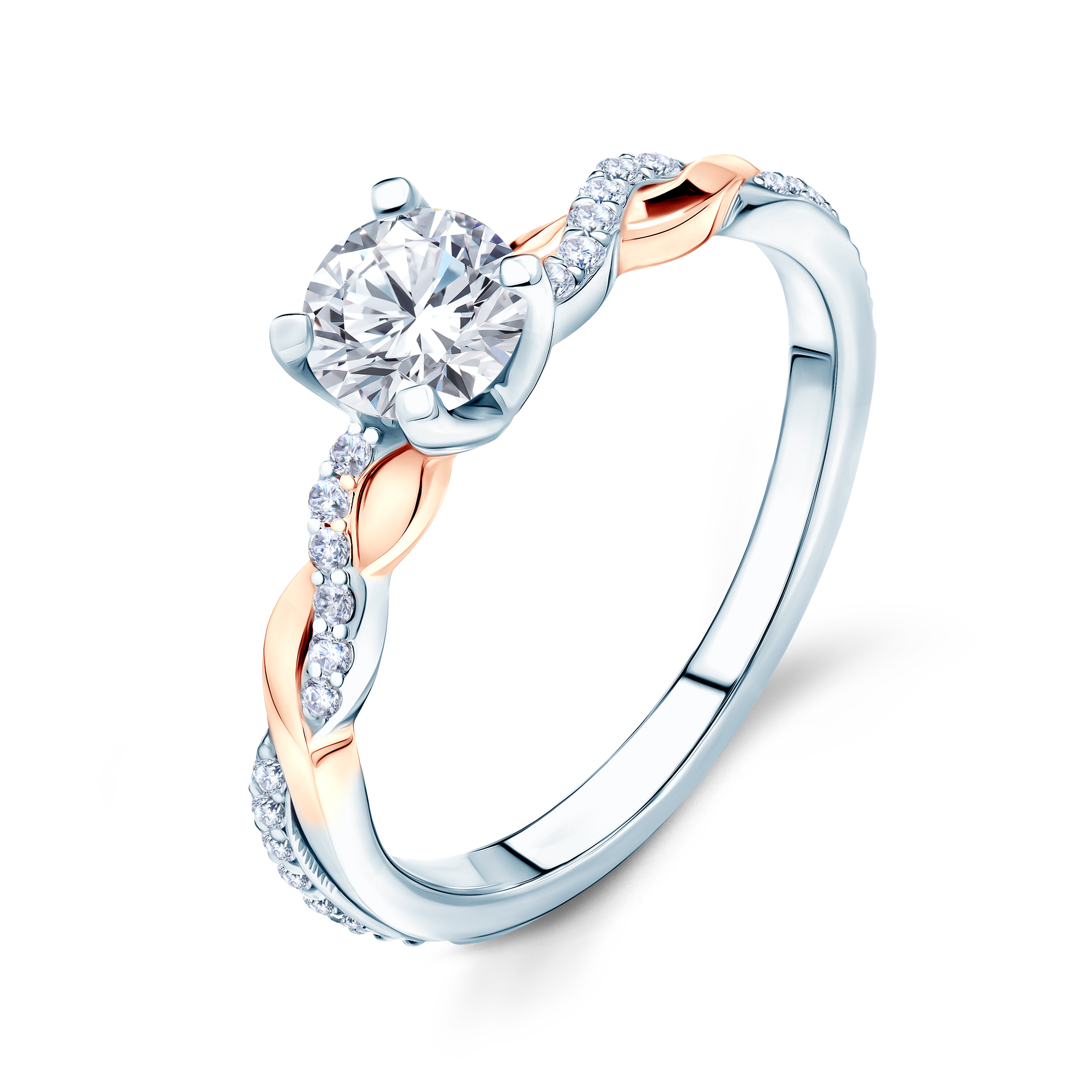 Verlobungsring SAVICKI: zweifarbiges Gold, Diamanten