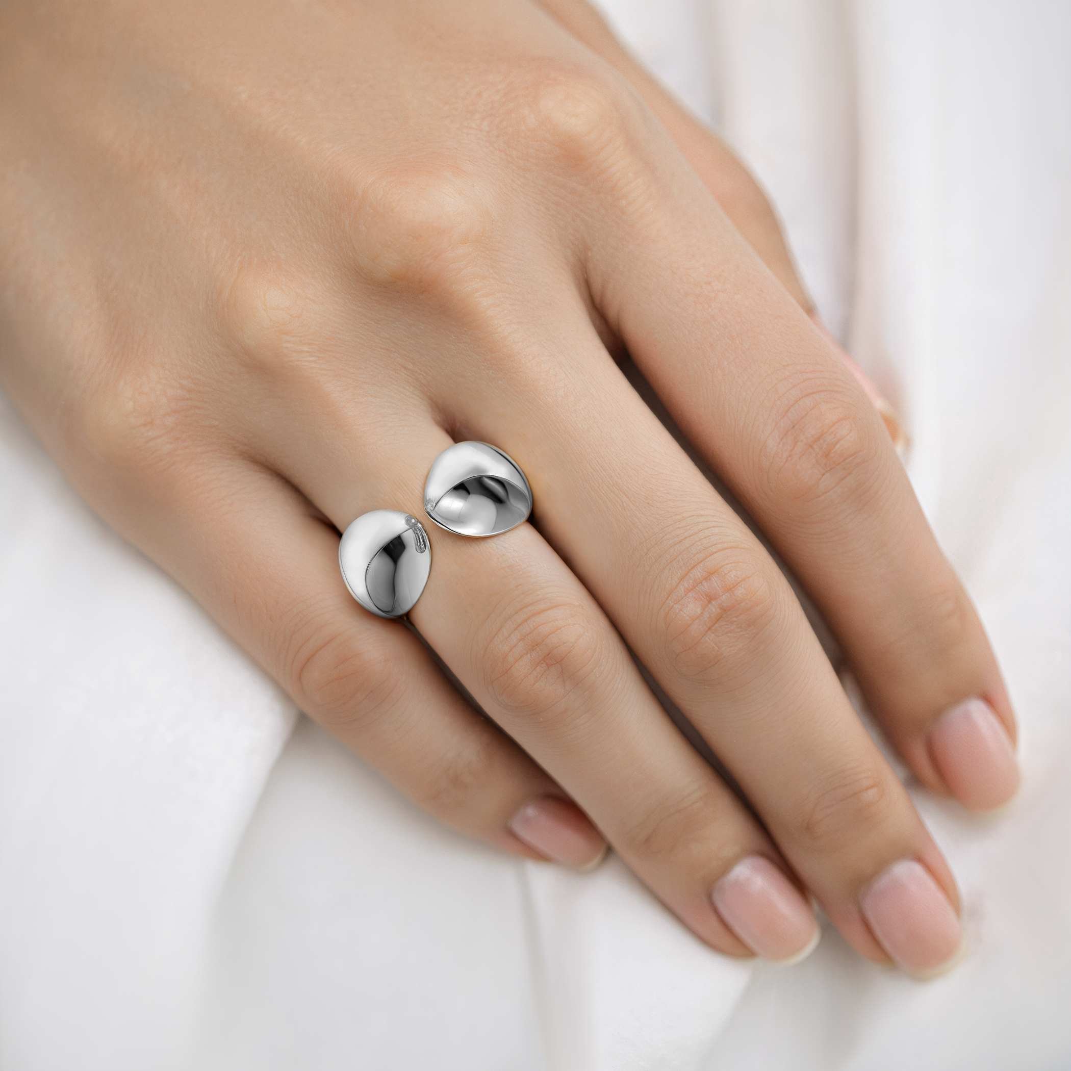 Pierścionek srebrny Rosée