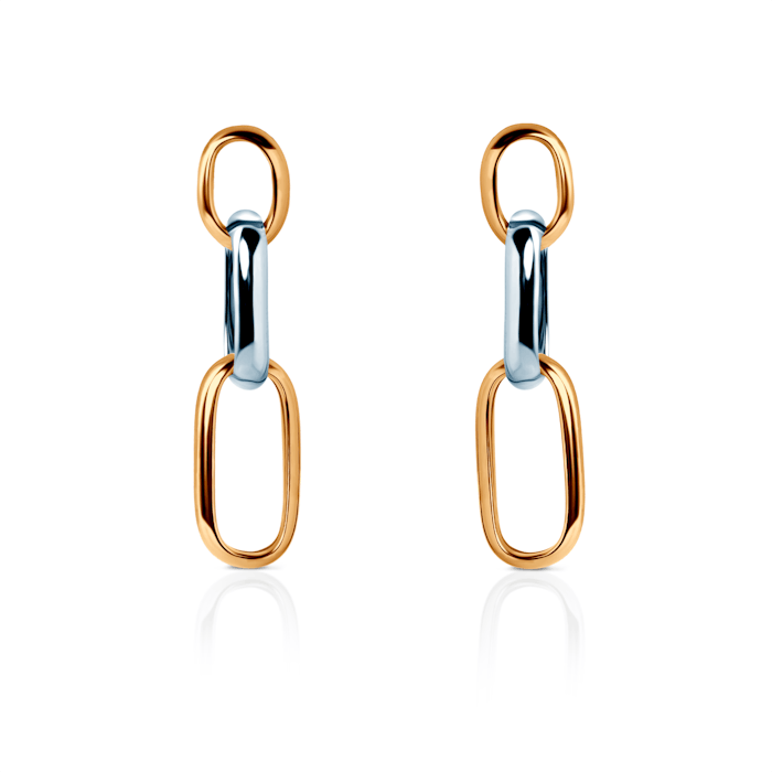 Náušnice Dualéa: pozlacené stříbro