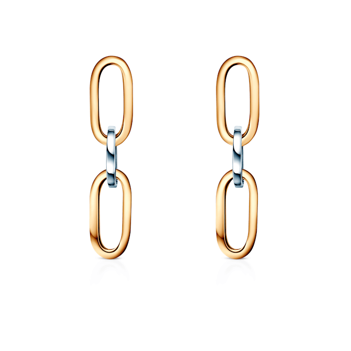 Earrings Dualéa: gold-plated silver